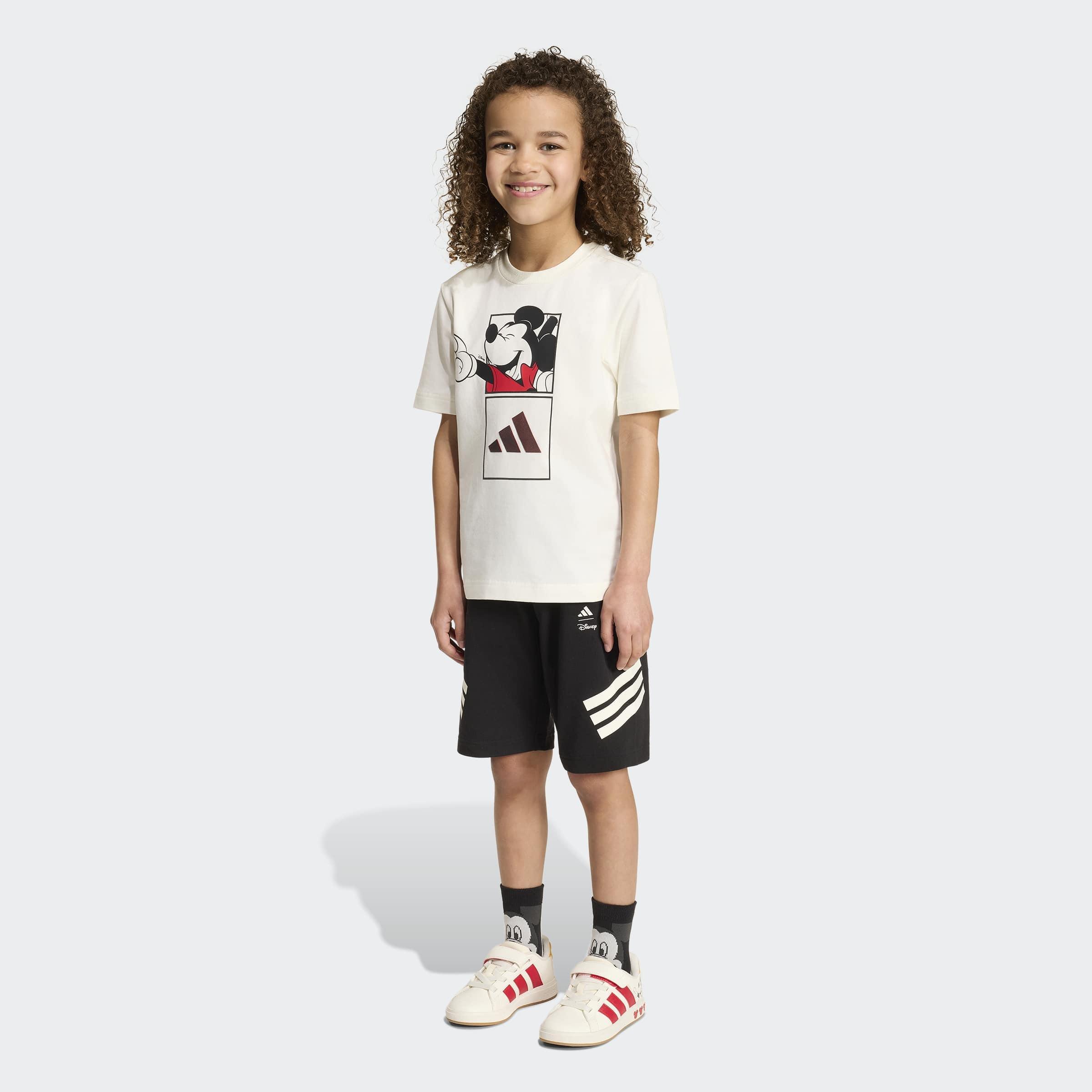 Kids Unisex adidas Disney Mickey Mouse T-Shirt Set, White, A701_ONE, large image number 7