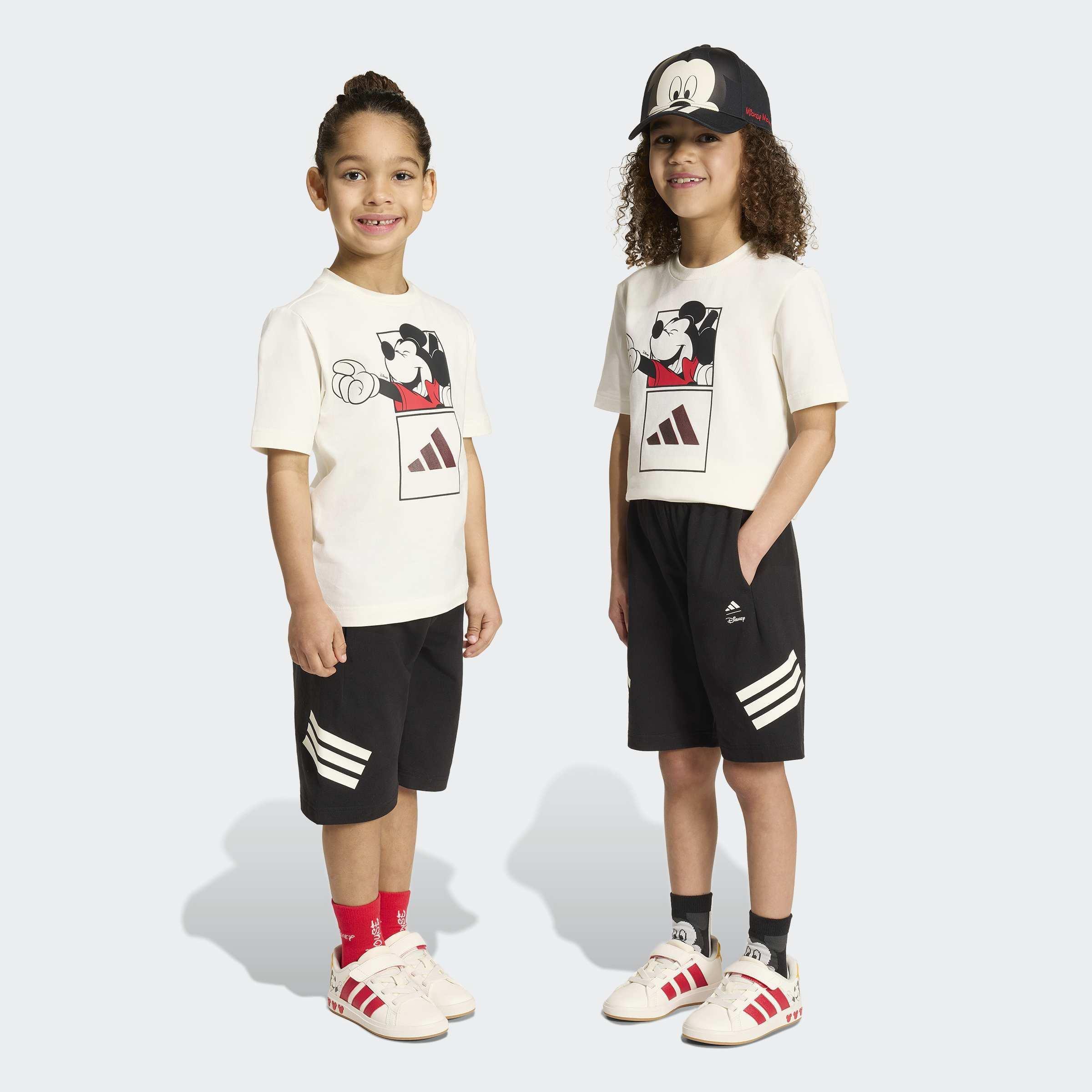 Kids Unisex adidas Disney Mickey Mouse T-Shirt Set, White, A701_ONE, large image number 9