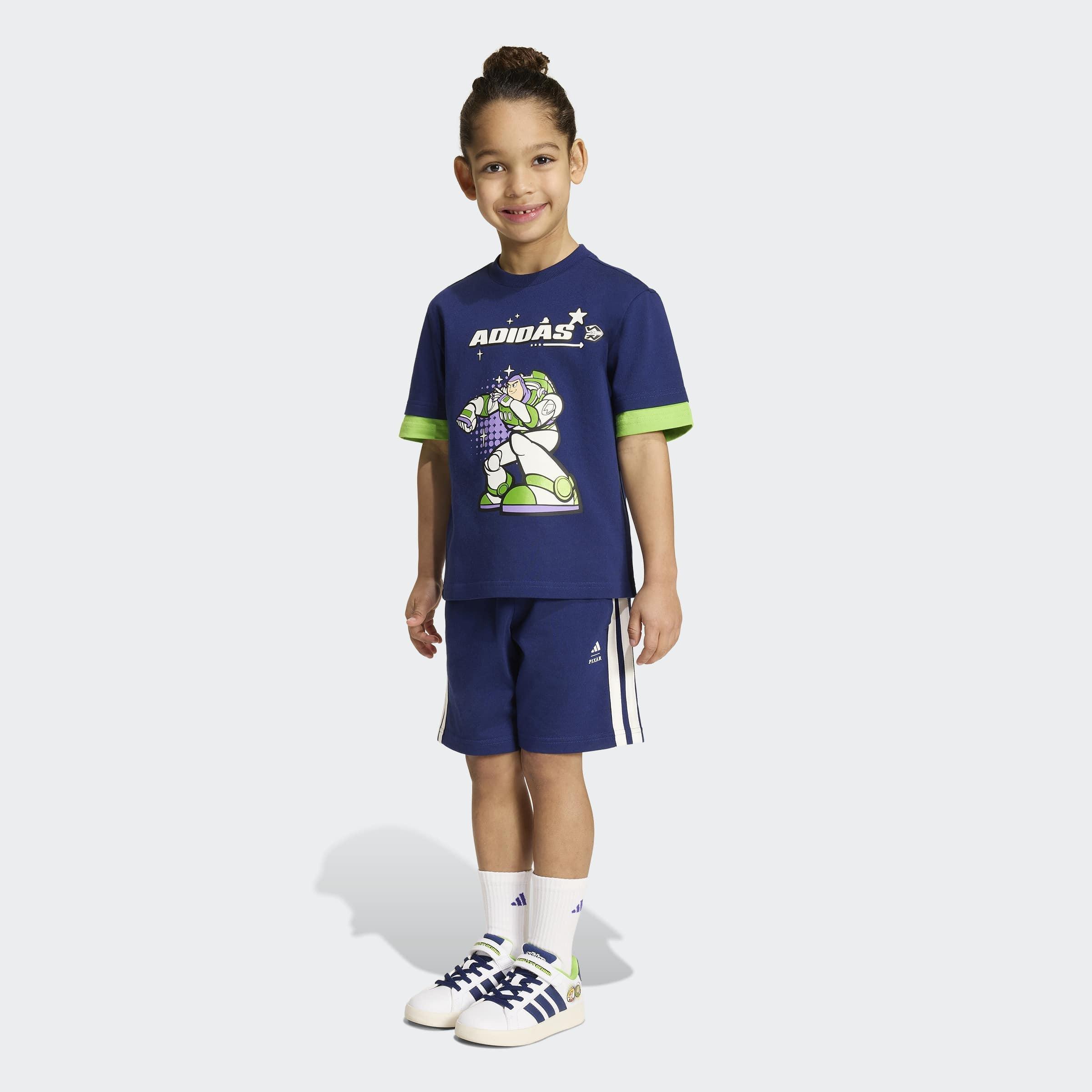 Kids Unisex adidas Pixar Toy Story T-Shirt Set, Blue, A701_ONE, large image number 4