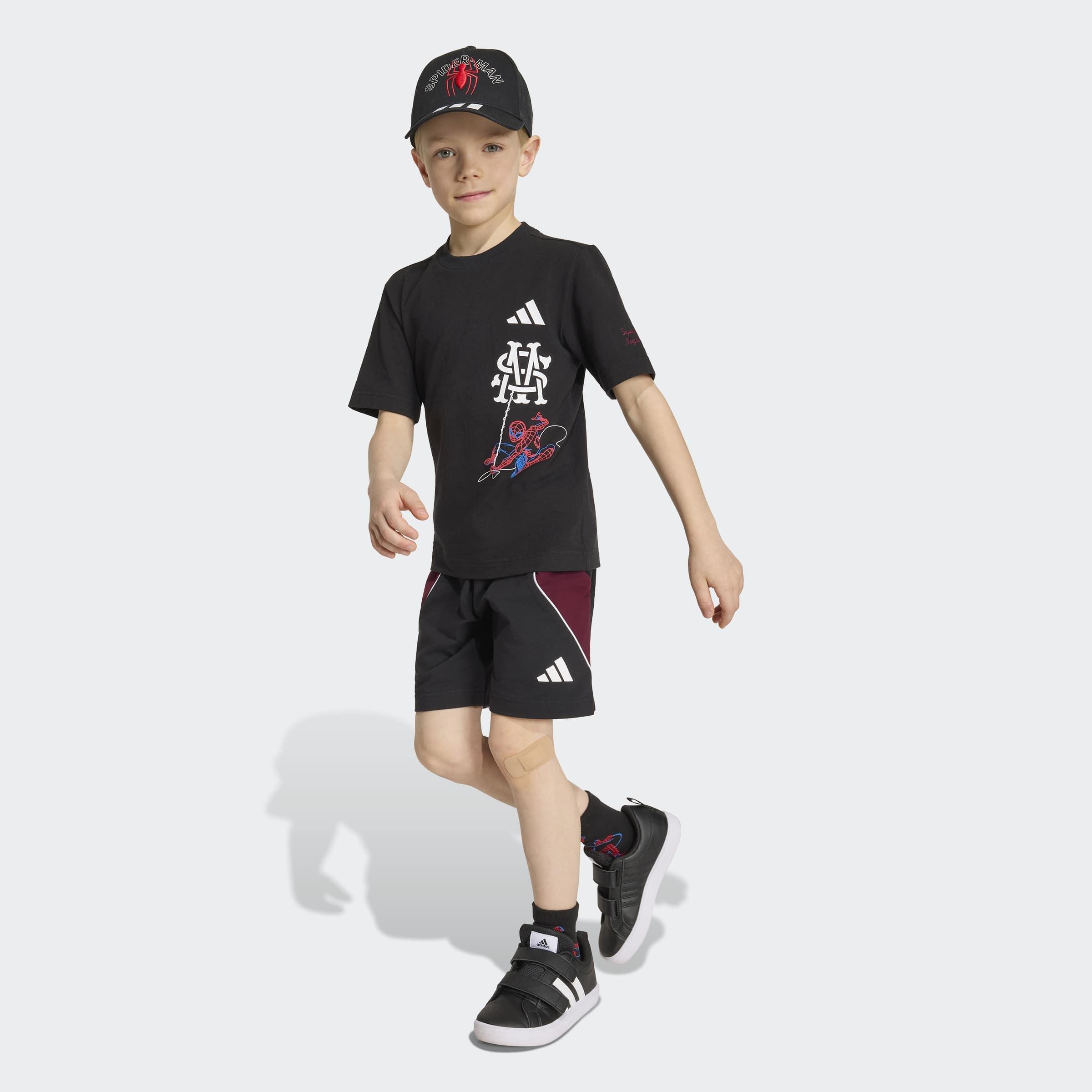 Kids Unisex adidas Marvel Spider-Man T-Shirt Set, Black, A701_ONE, large image number 5