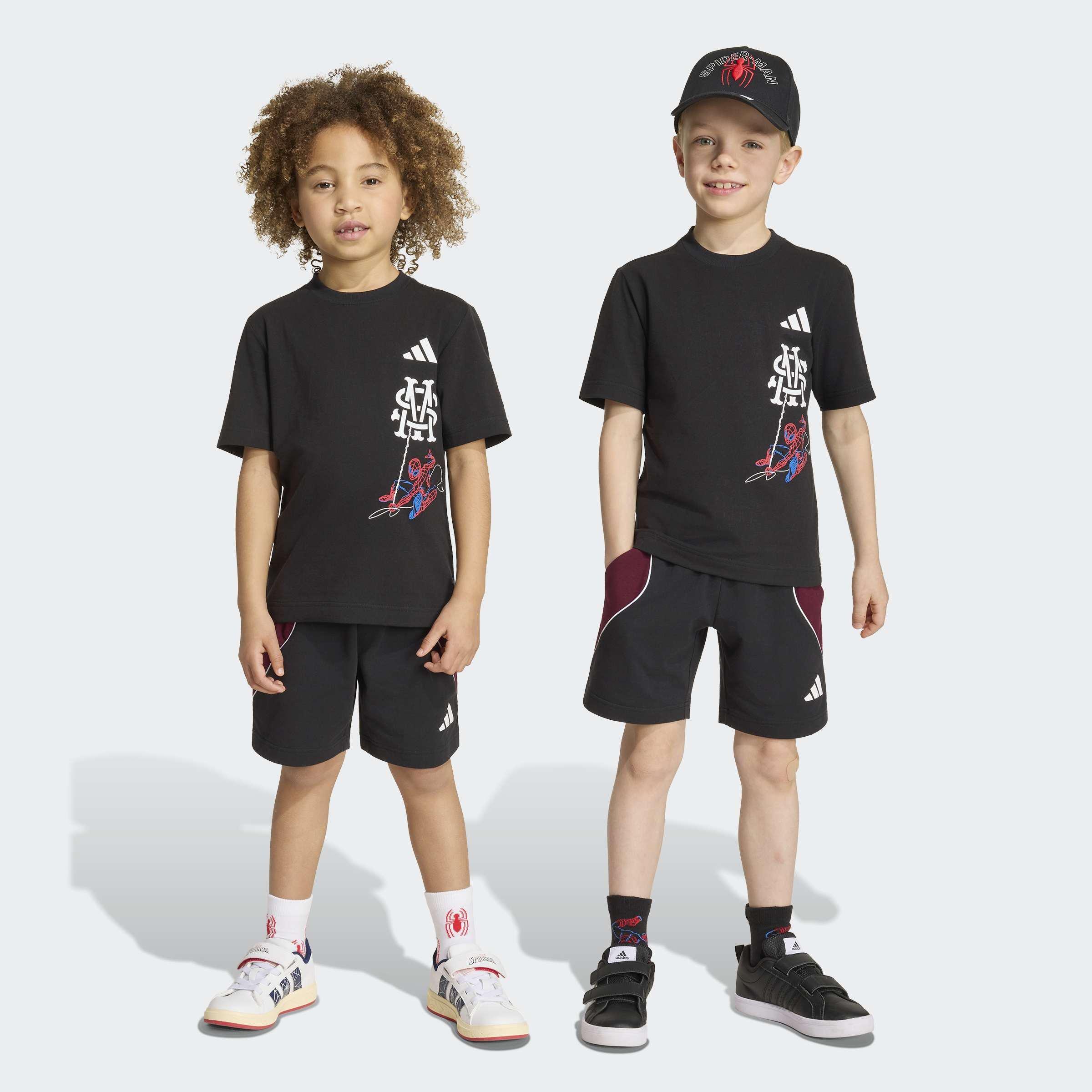 Kids Unisex adidas Marvel Spider-Man T-Shirt Set, Black, A701_ONE, large image number 6
