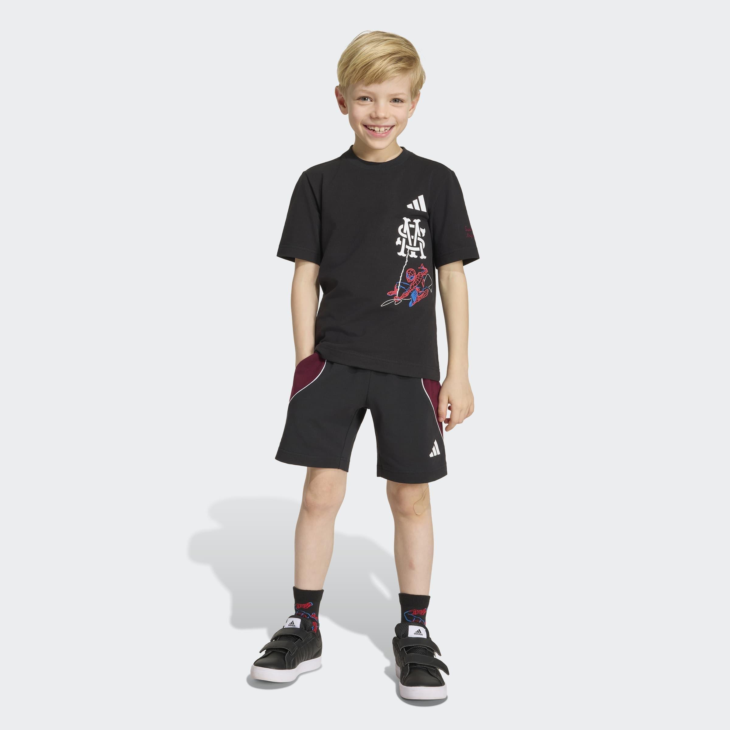 Kids Unisex adidas Marvel Spider-Man T-Shirt Set, Black, A701_ONE, large image number 7
