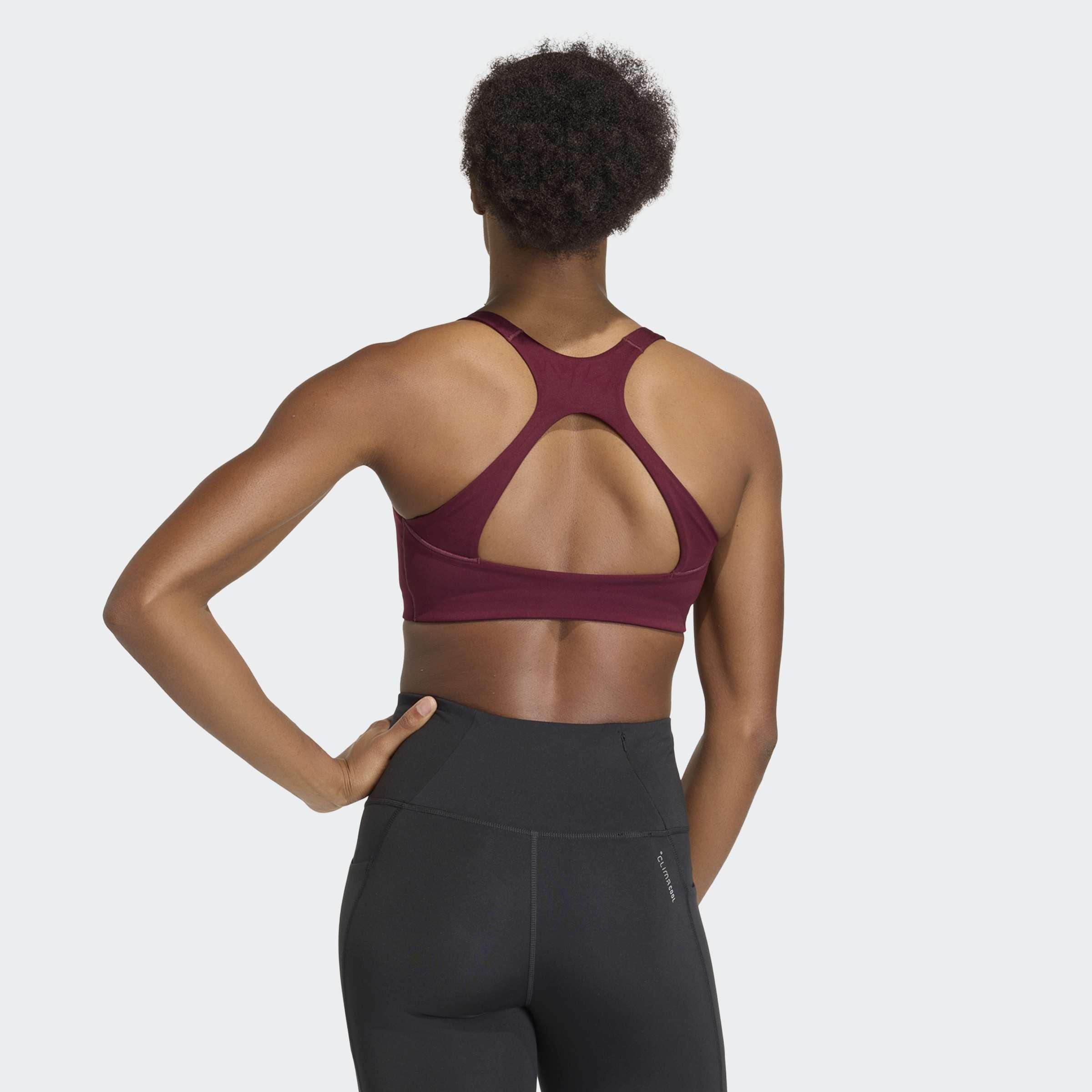 Optime Workout Medium Support Bra, Burgundy, A701_ONE, large image number 2