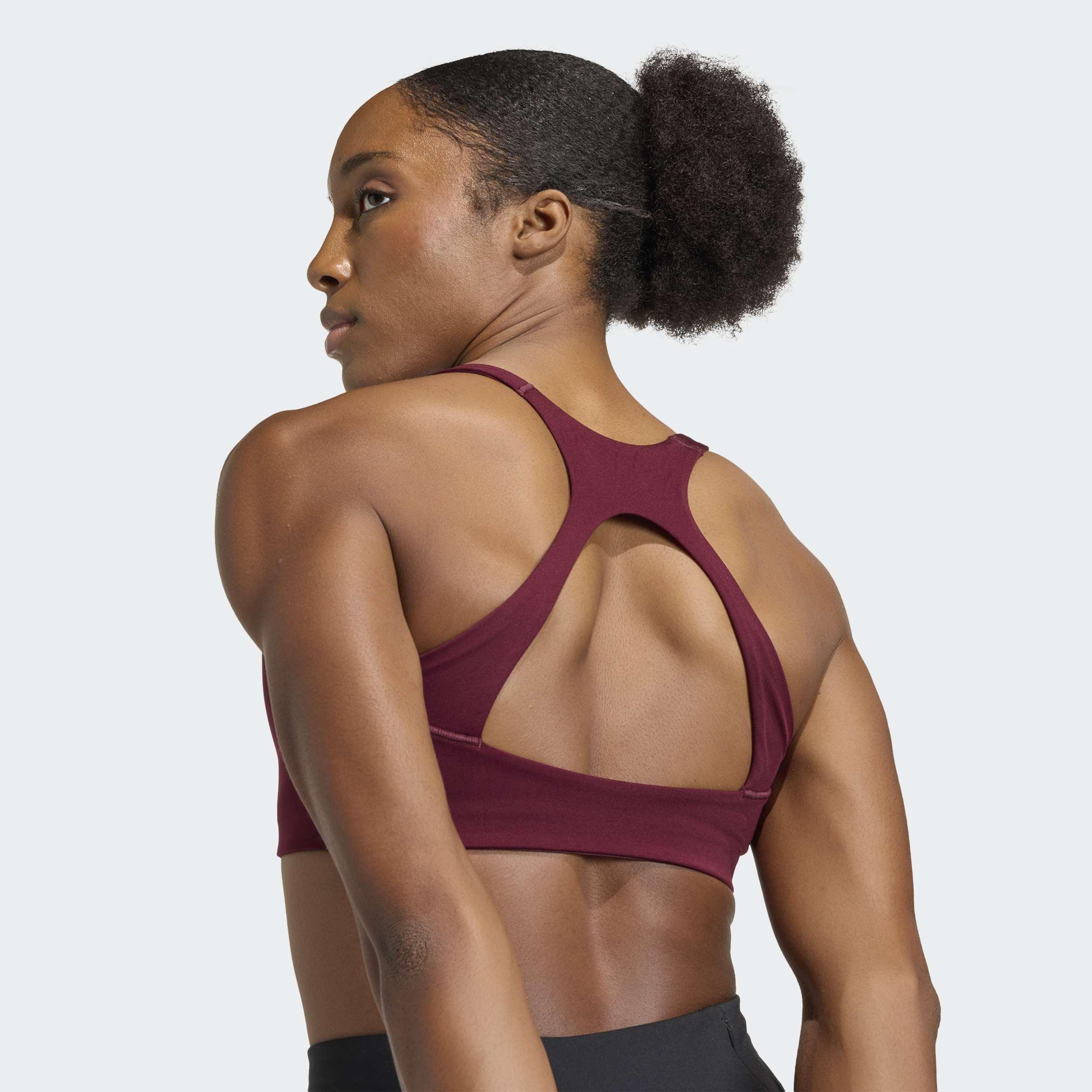Optime Workout Medium Support Bra, Burgundy, A701_ONE, large image number 3