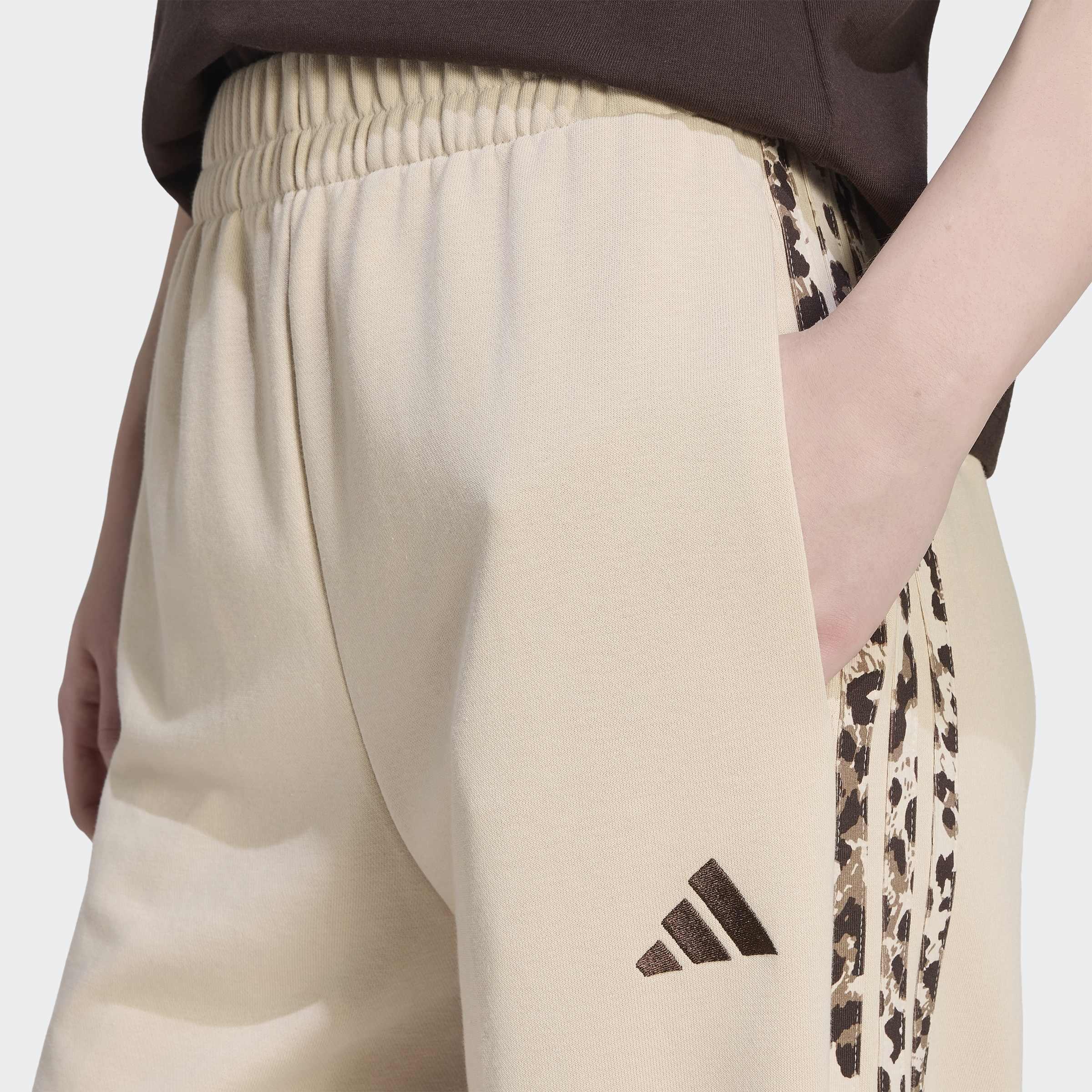Seasonal Essentials Animal Print 3-Stripes Joggers, Beige, A701_ONE, large image number 2