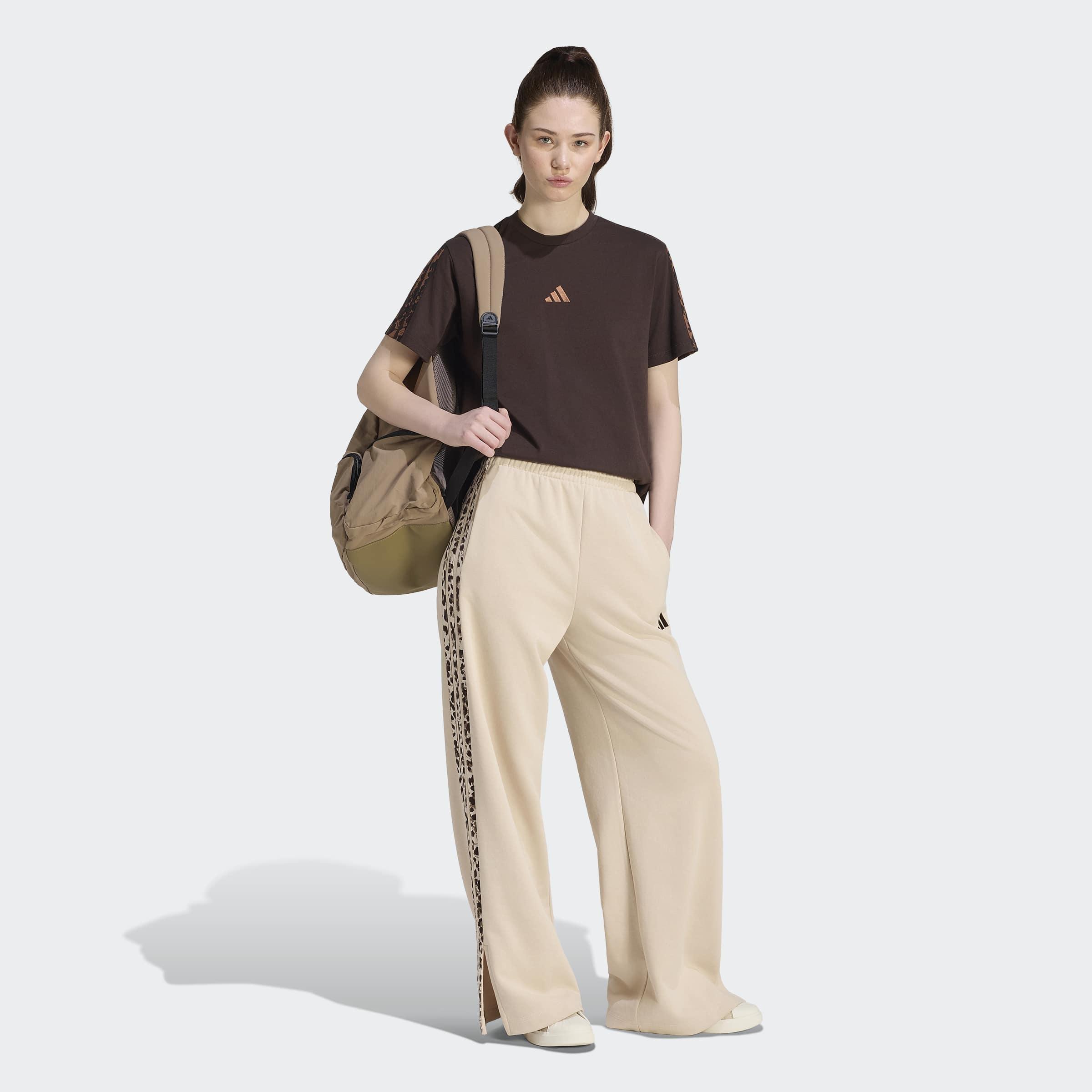 Seasonal Essentials Animal Print 3-Stripes Joggers, Beige, A701_ONE, large image number 5