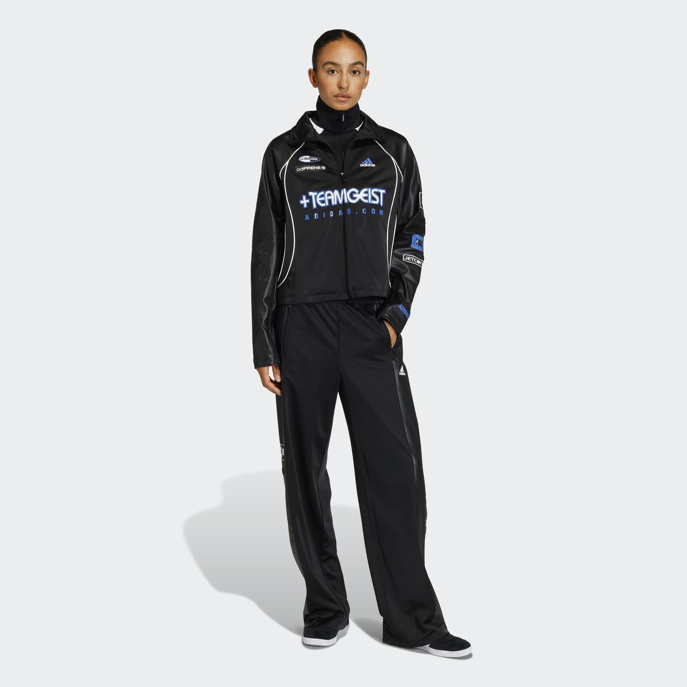 Teamgeist Faux Leather Track Top, Black, A701_ONE, large image number 4