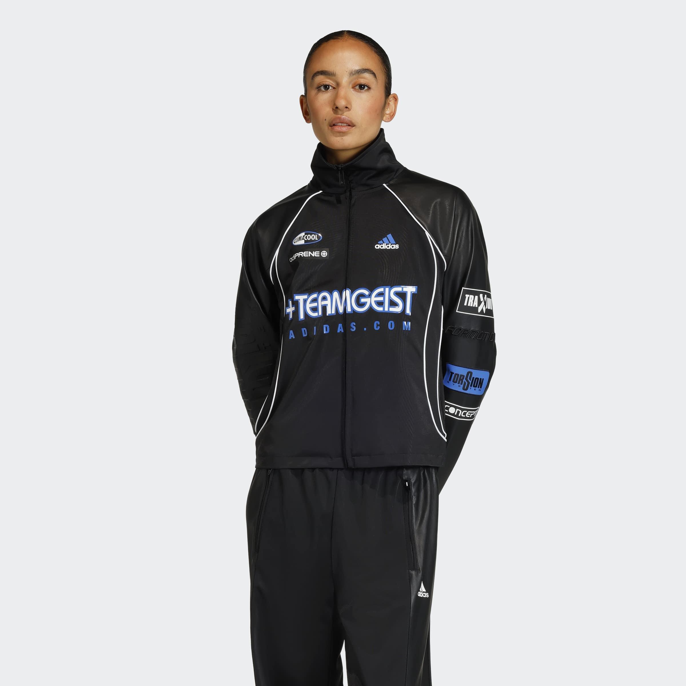 Teamgeist Faux Leather Track Top, Black, A701_ONE, large image number 5