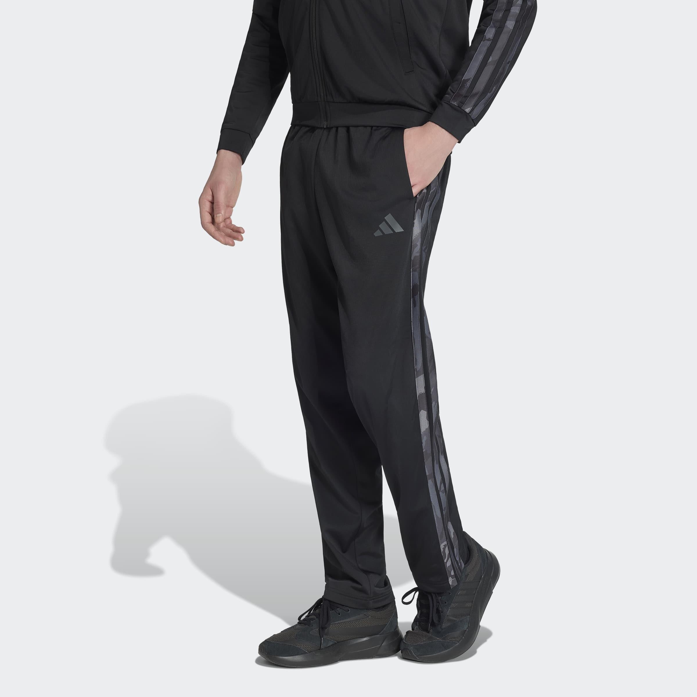 3-Stripes Regular Fit Camouflage Tracksuit Bottoms, Black, A701_ONE, large image number 4