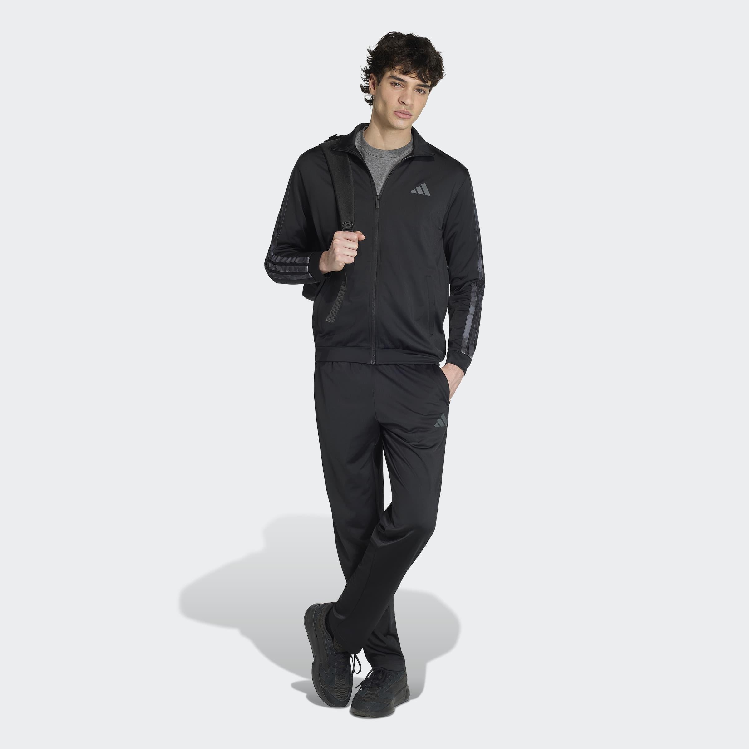 3-Stripes Regular Fit Camouflage Tracksuit Bottoms, Black, A701_ONE, large image number 5