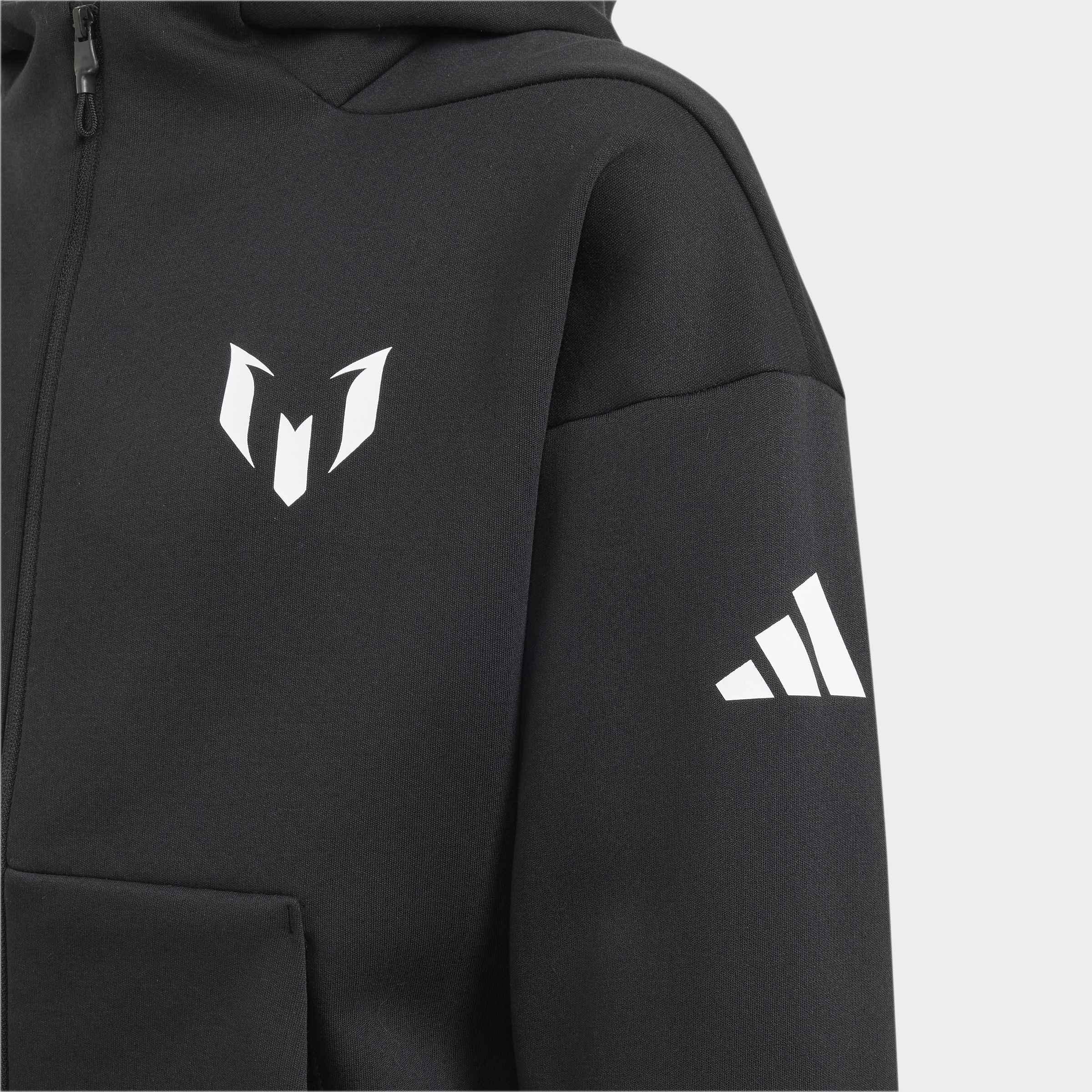 Kids Unisex Messi Z.N.E. Full Zip Hoodie, Black, A701_ONE, large image number 4
