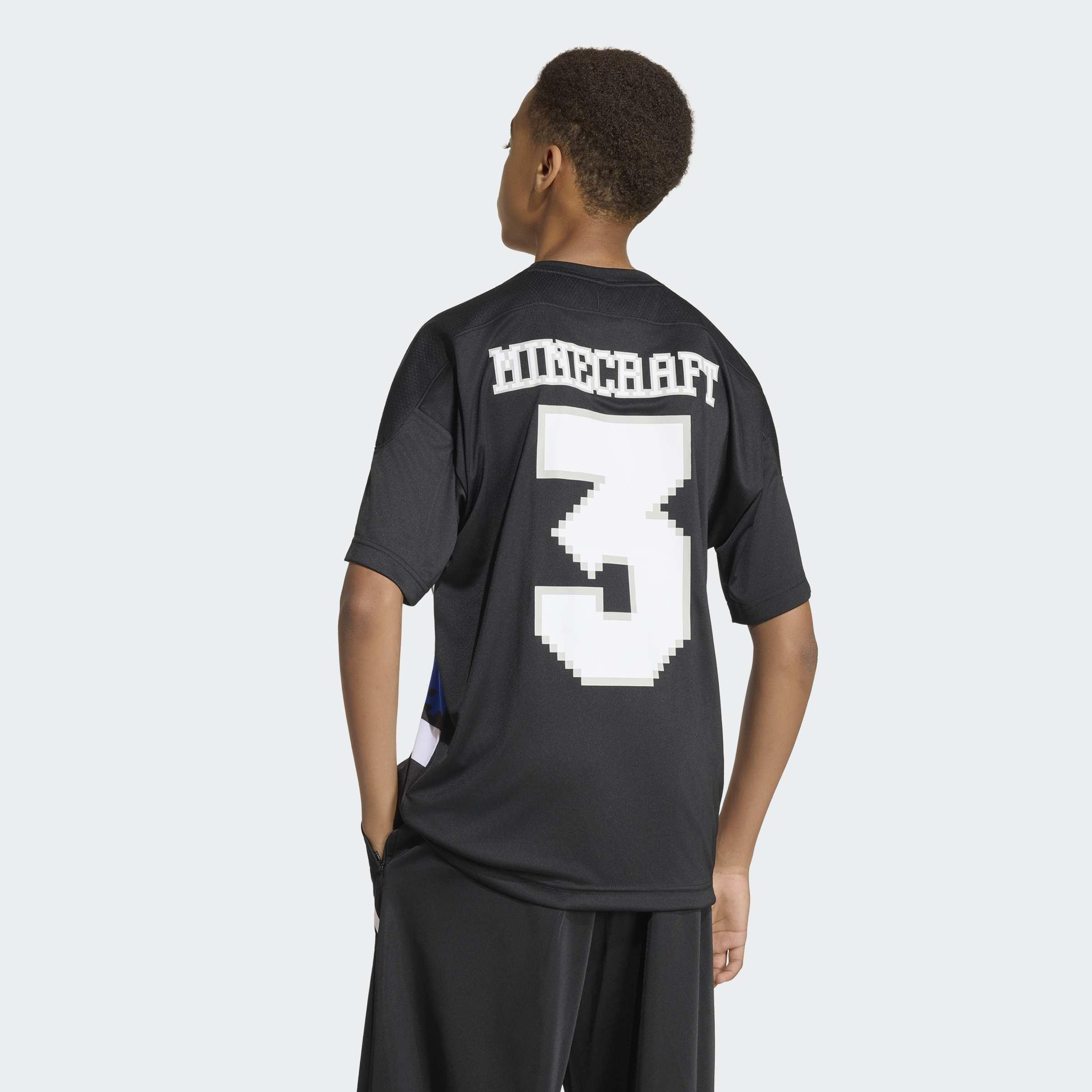 Kids Unisex adidas Minecraft T-Shirt, Black, A701_ONE, large image number 2