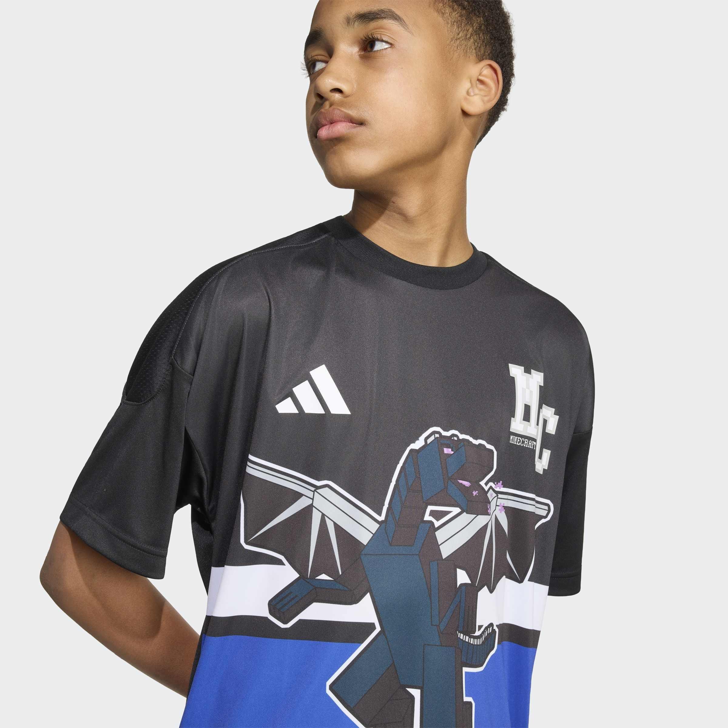Kids Unisex adidas Minecraft T-Shirt, Black, A701_ONE, large image number 4