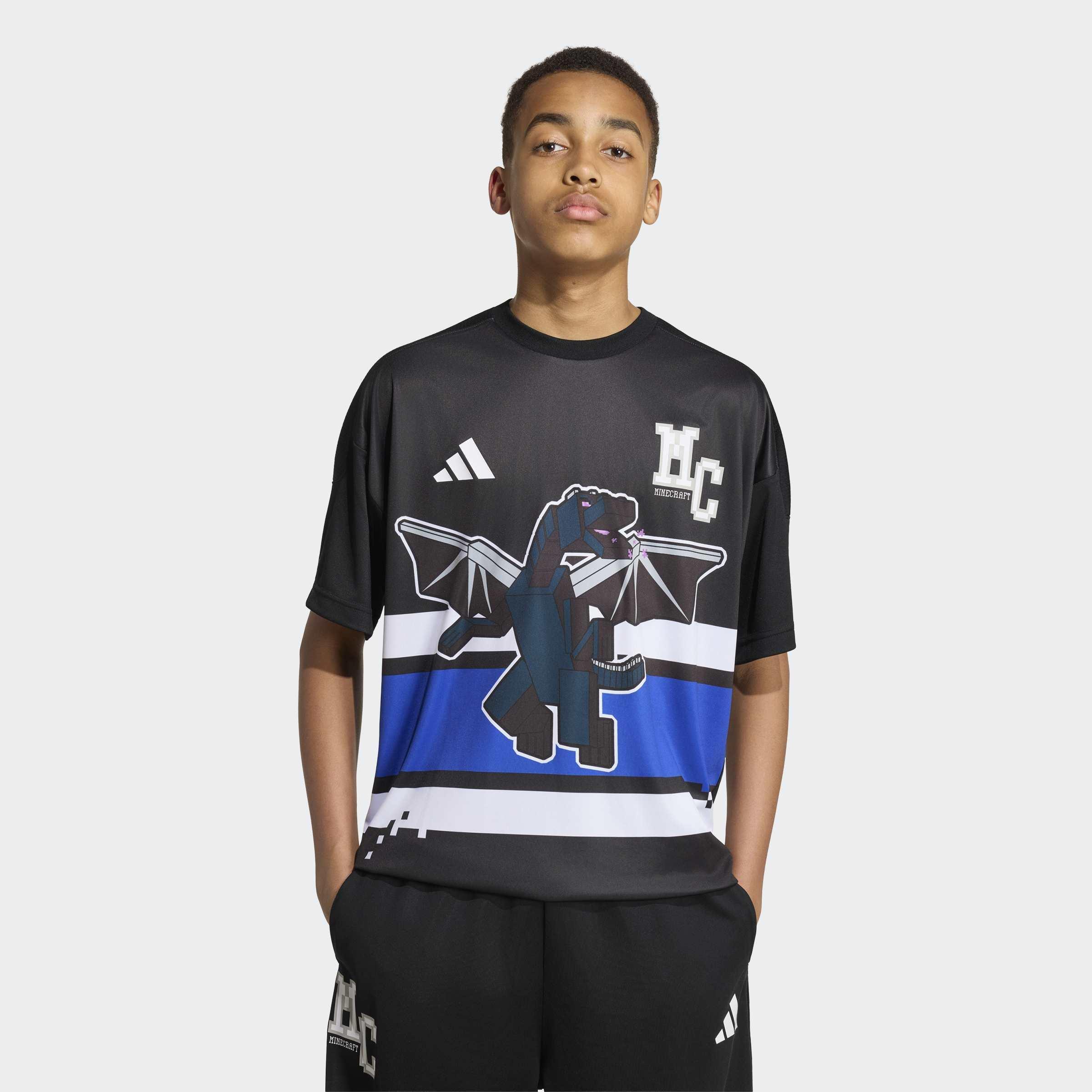 Kids Unisex adidas Minecraft T-Shirt, Black, A701_ONE, large image number 6