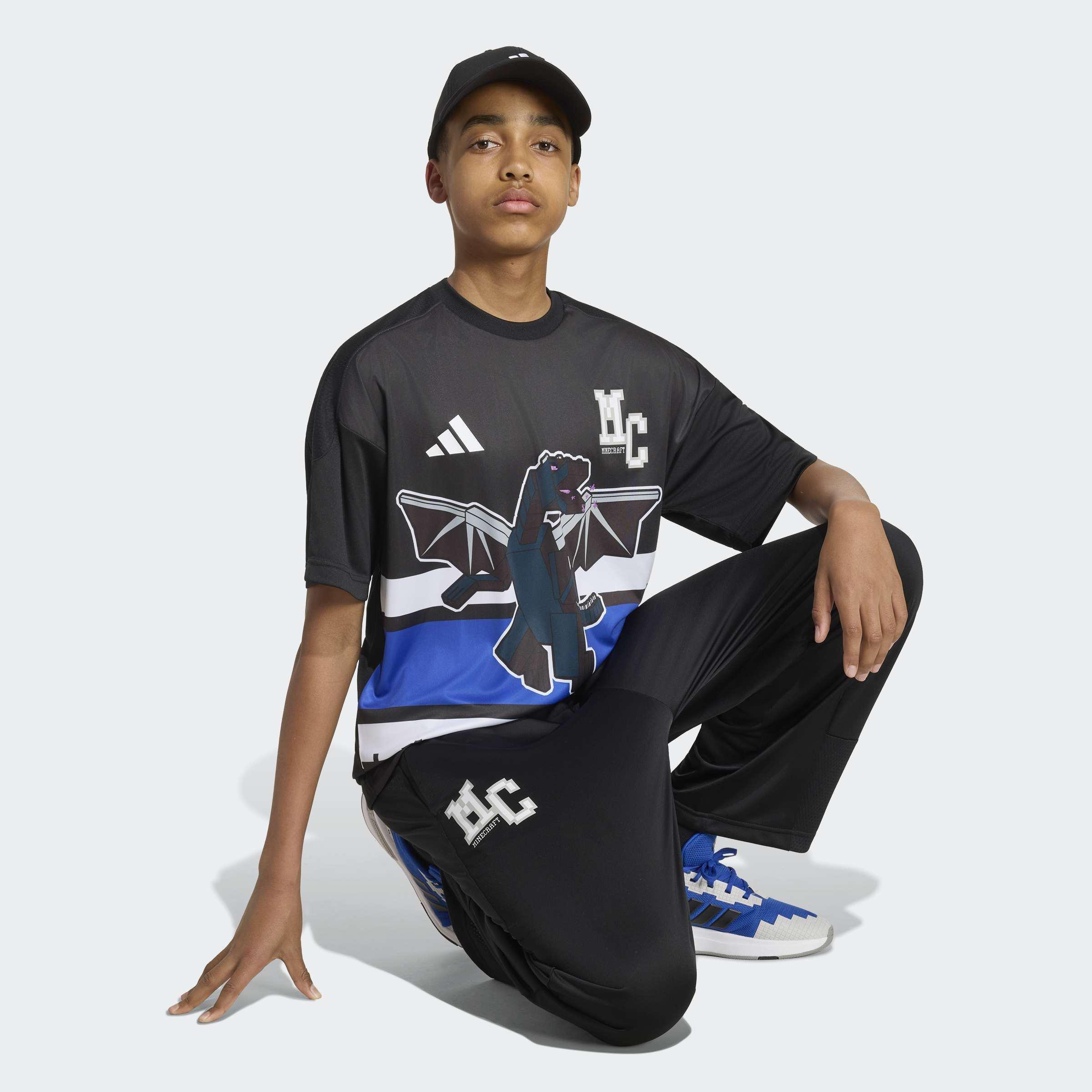 Kids Unisex adidas Minecraft T-Shirt, Black, A701_ONE, large image number 7