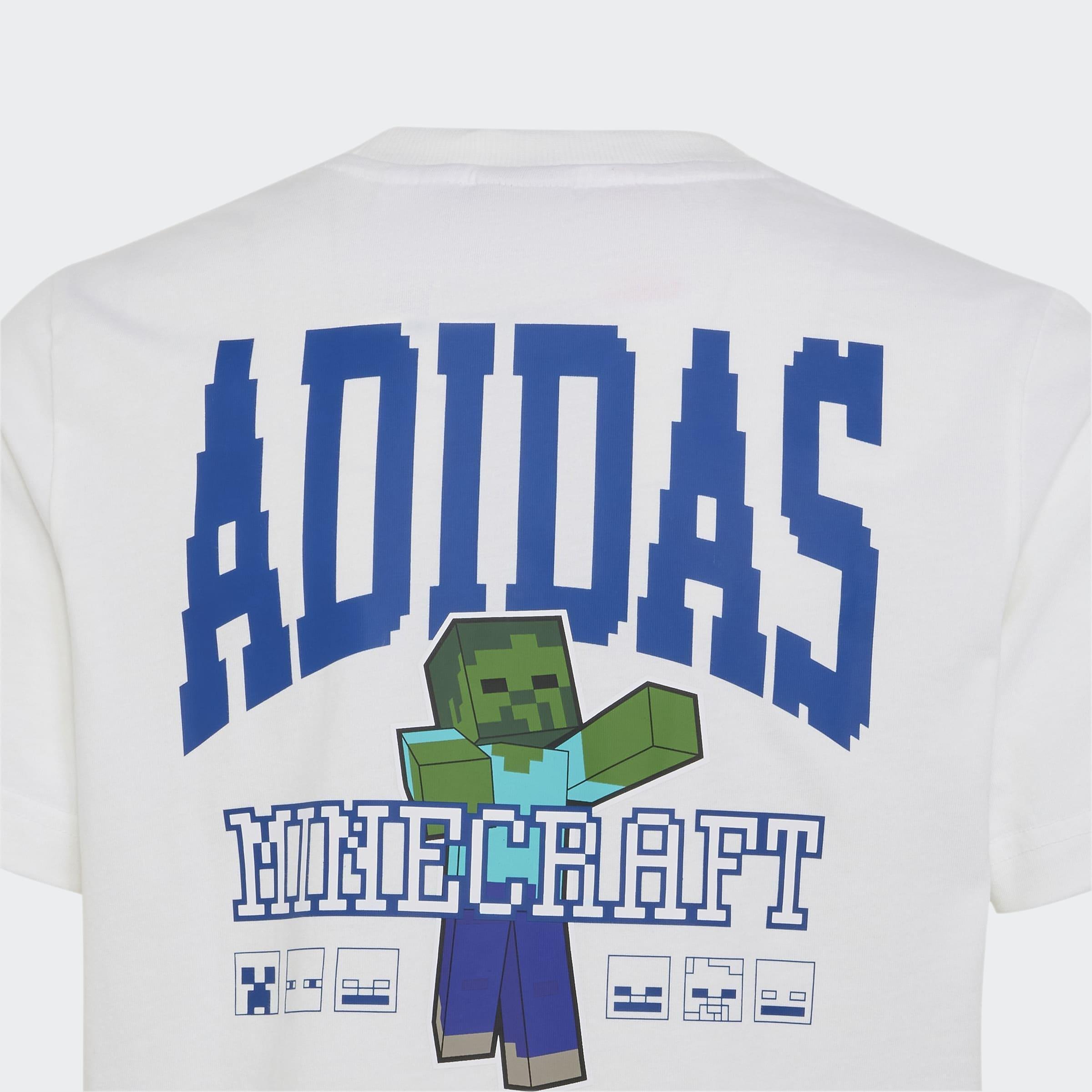 Kids Unisex adidas Minecraft T-Shirt, White, A701_ONE, large image number 2
