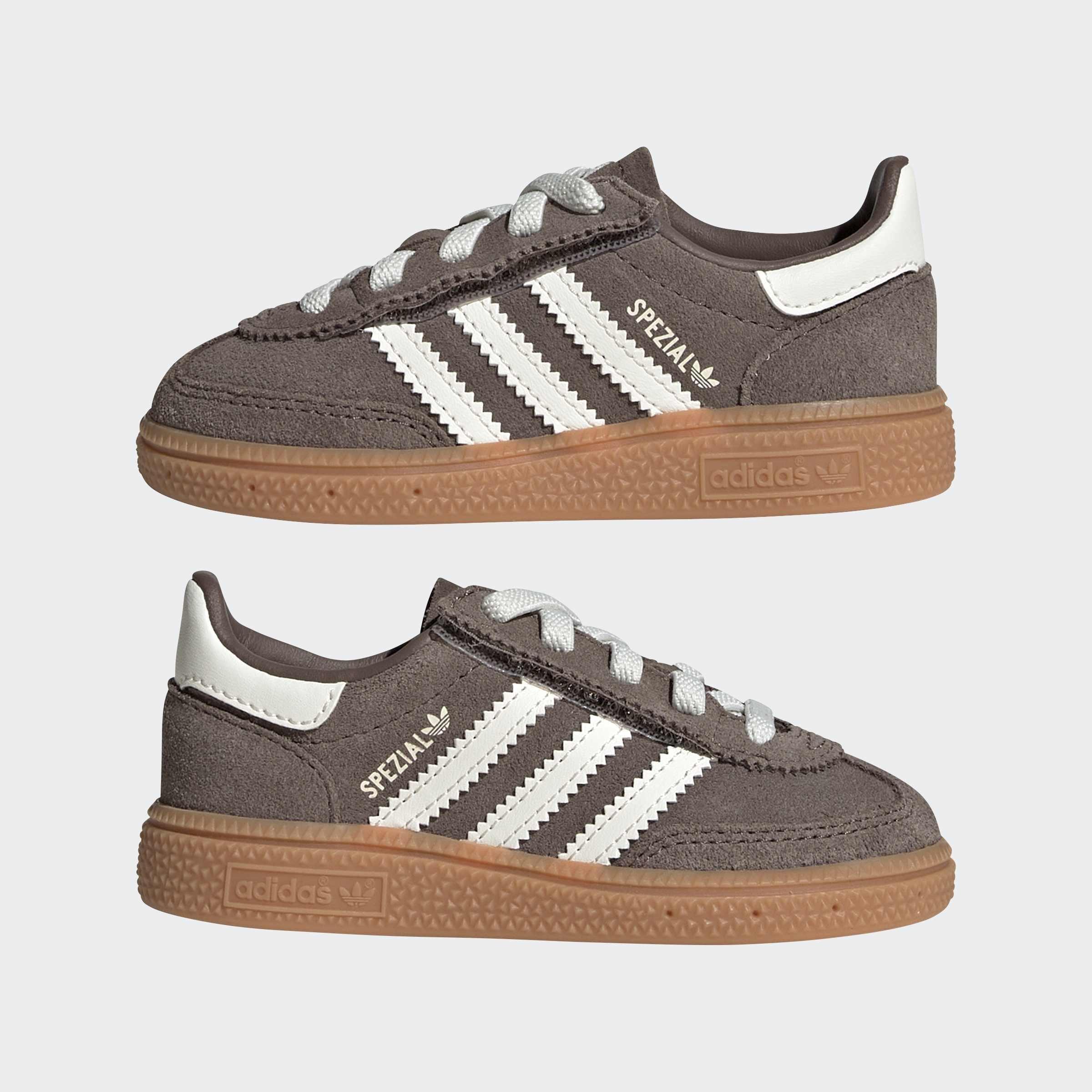 Kids Unisex Handball Spezial Comfort Closure Elastic Lace Shoes, Brown, A701_ONE, large image number 9