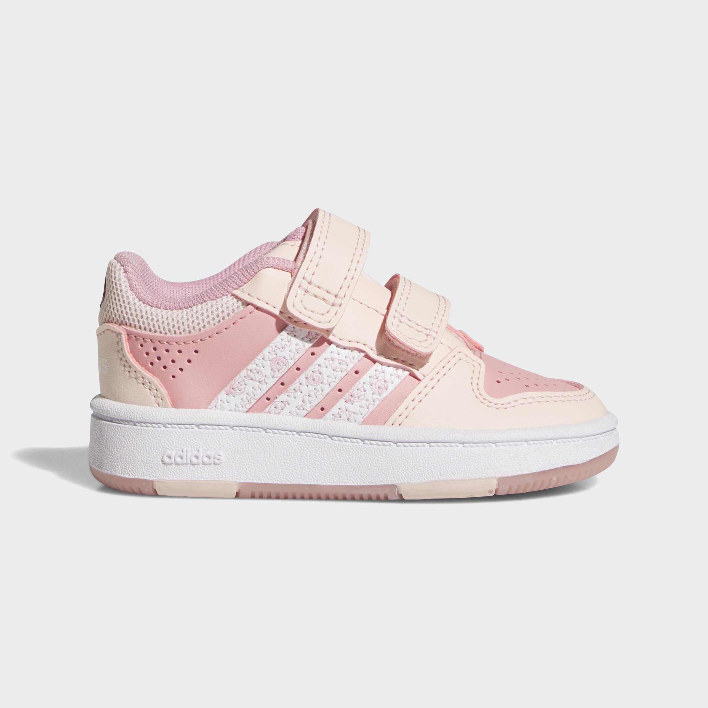 Kids Unisex Adidas Disney Princess Hoops Classic Shoes, Pink