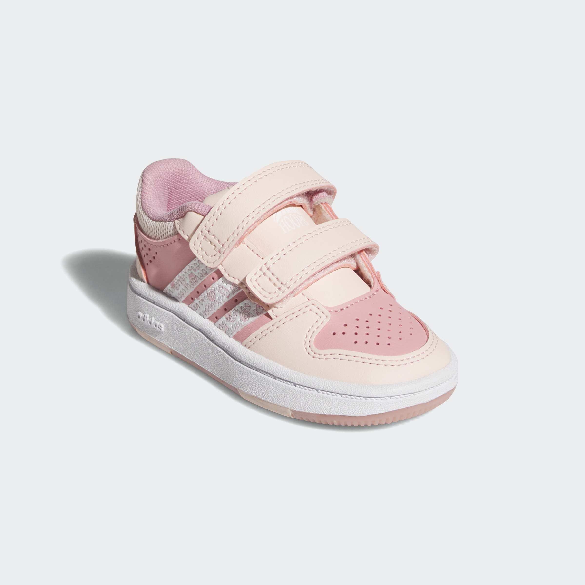 Kids Unisex Adidas Disney Princess Hoops Classic Shoes, Pink, A701_ONE, large image number 2