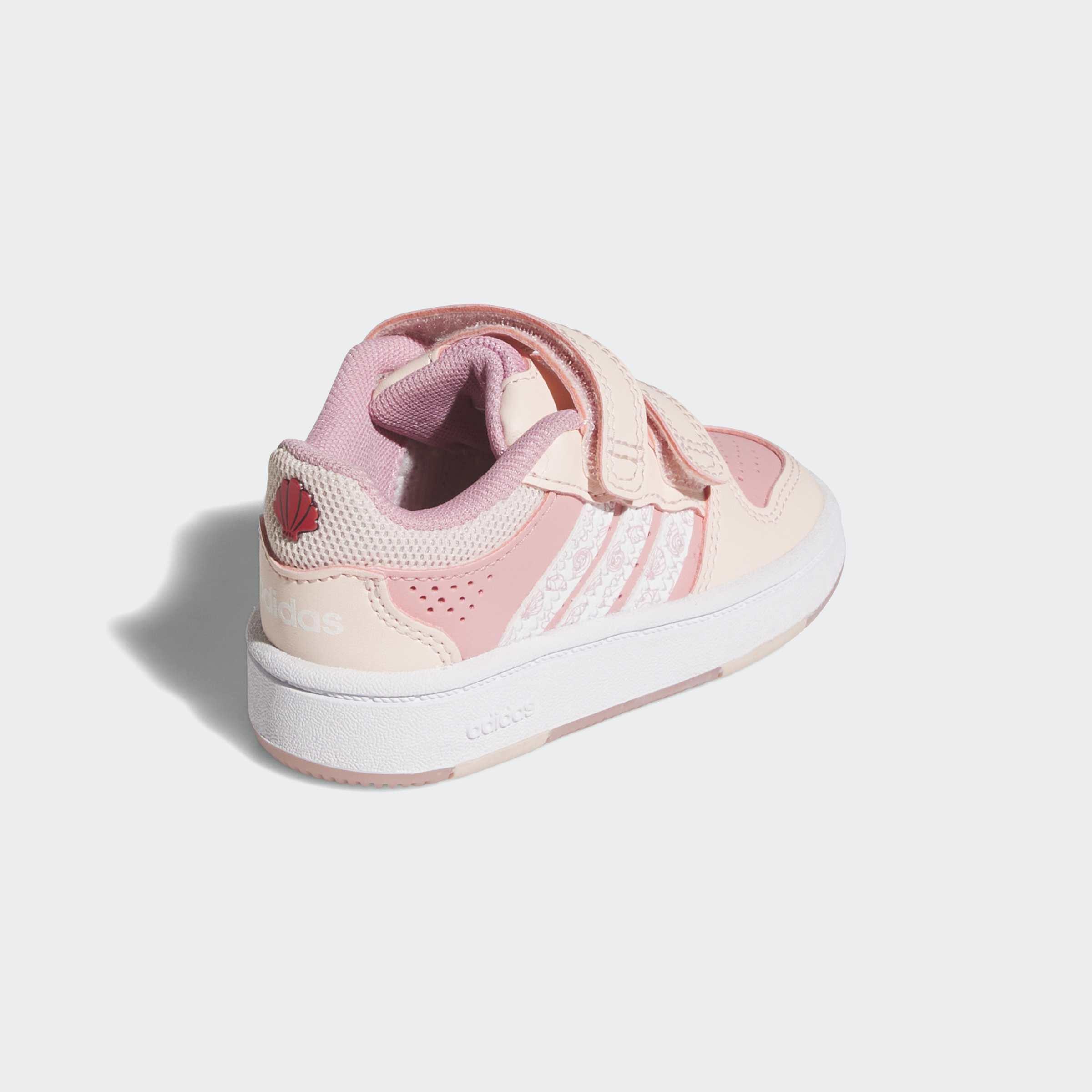 Kids Unisex Adidas Disney Princess Hoops Classic Shoes, Pink, A701_ONE, large image number 3