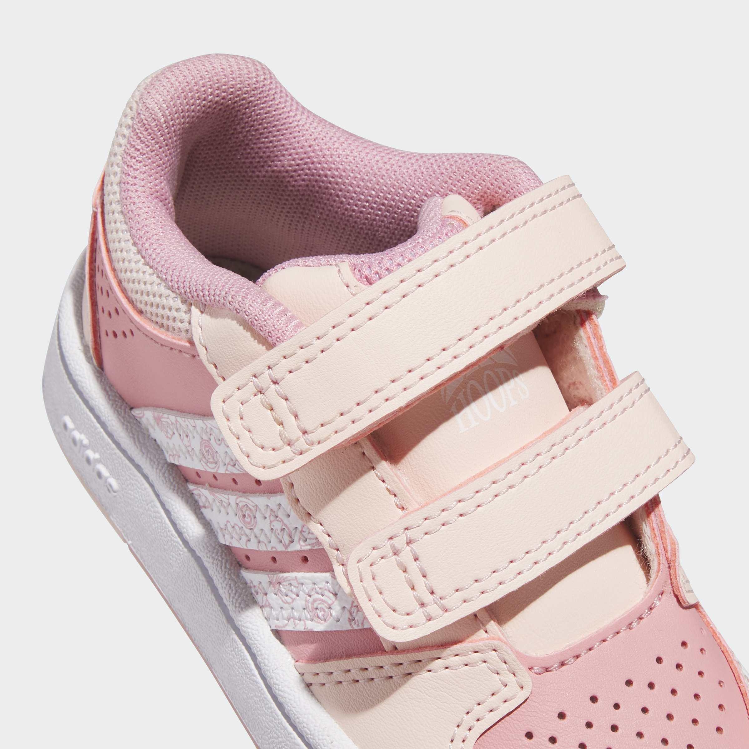Kids Unisex Adidas Disney Princess Hoops Classic Shoes, Pink, A701_ONE, large image number 4