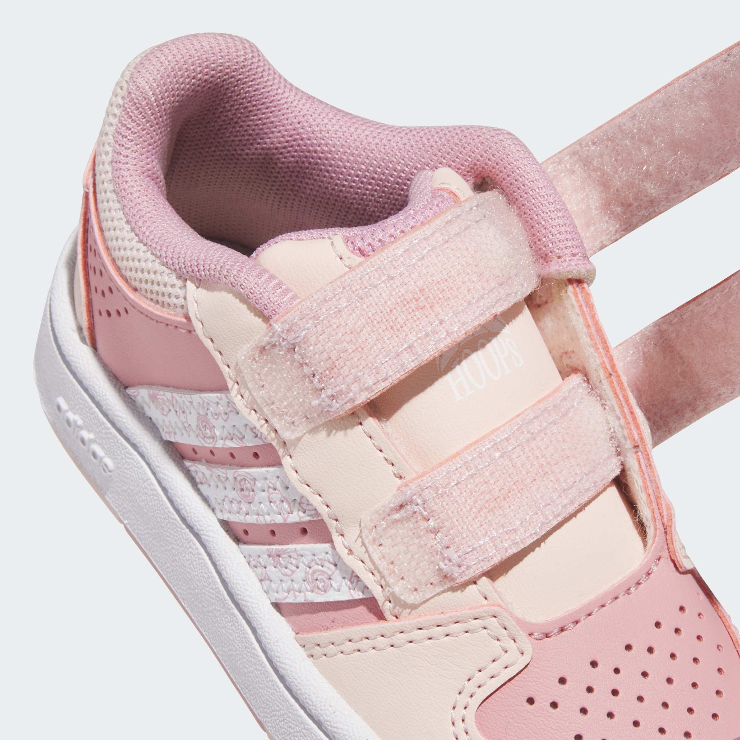 Kids Unisex Adidas Disney Princess Hoops Classic Shoes, Pink, A701_ONE, large image number 5