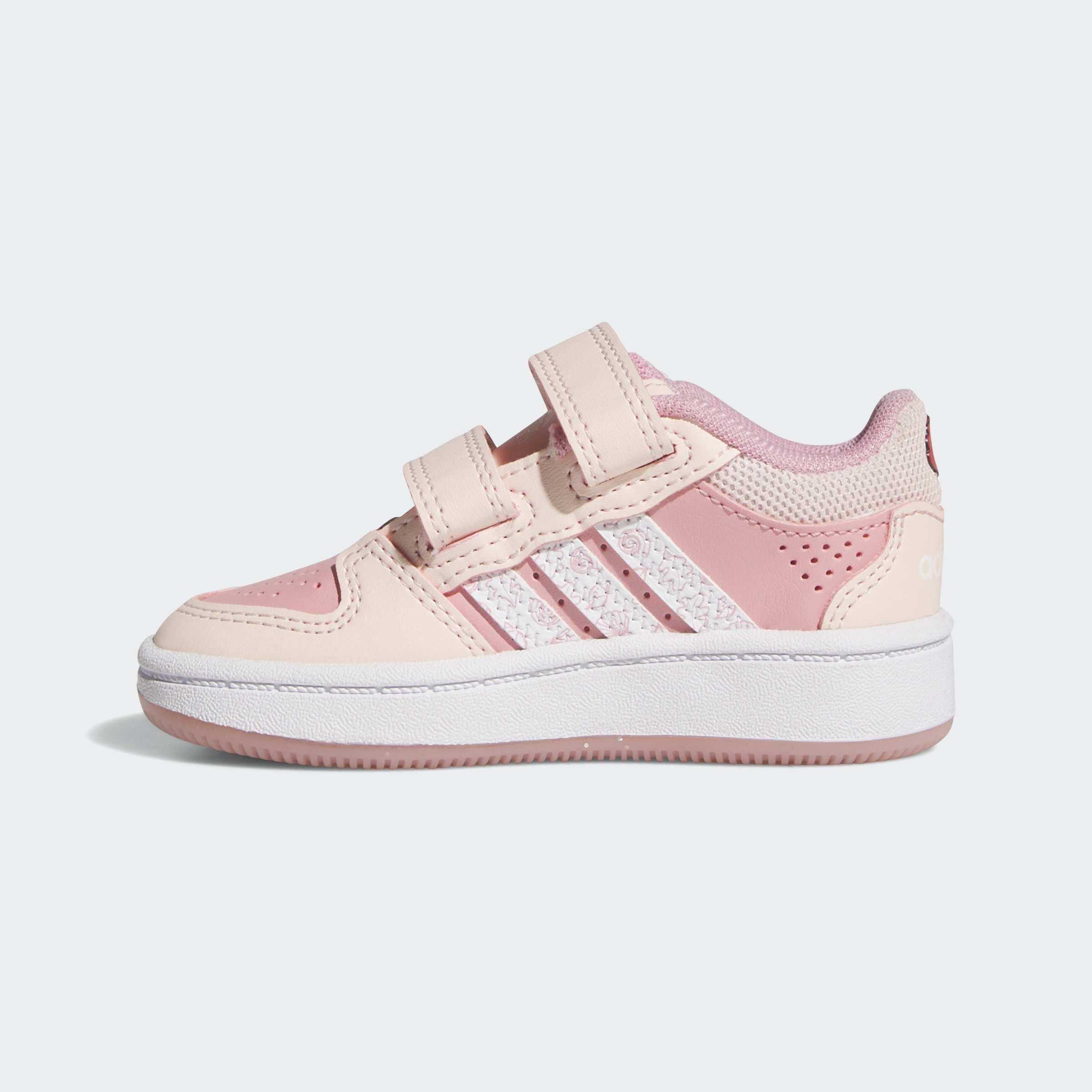 Kids Unisex Adidas Disney Princess Hoops Classic Shoes, Pink, A701_ONE, large image number 6