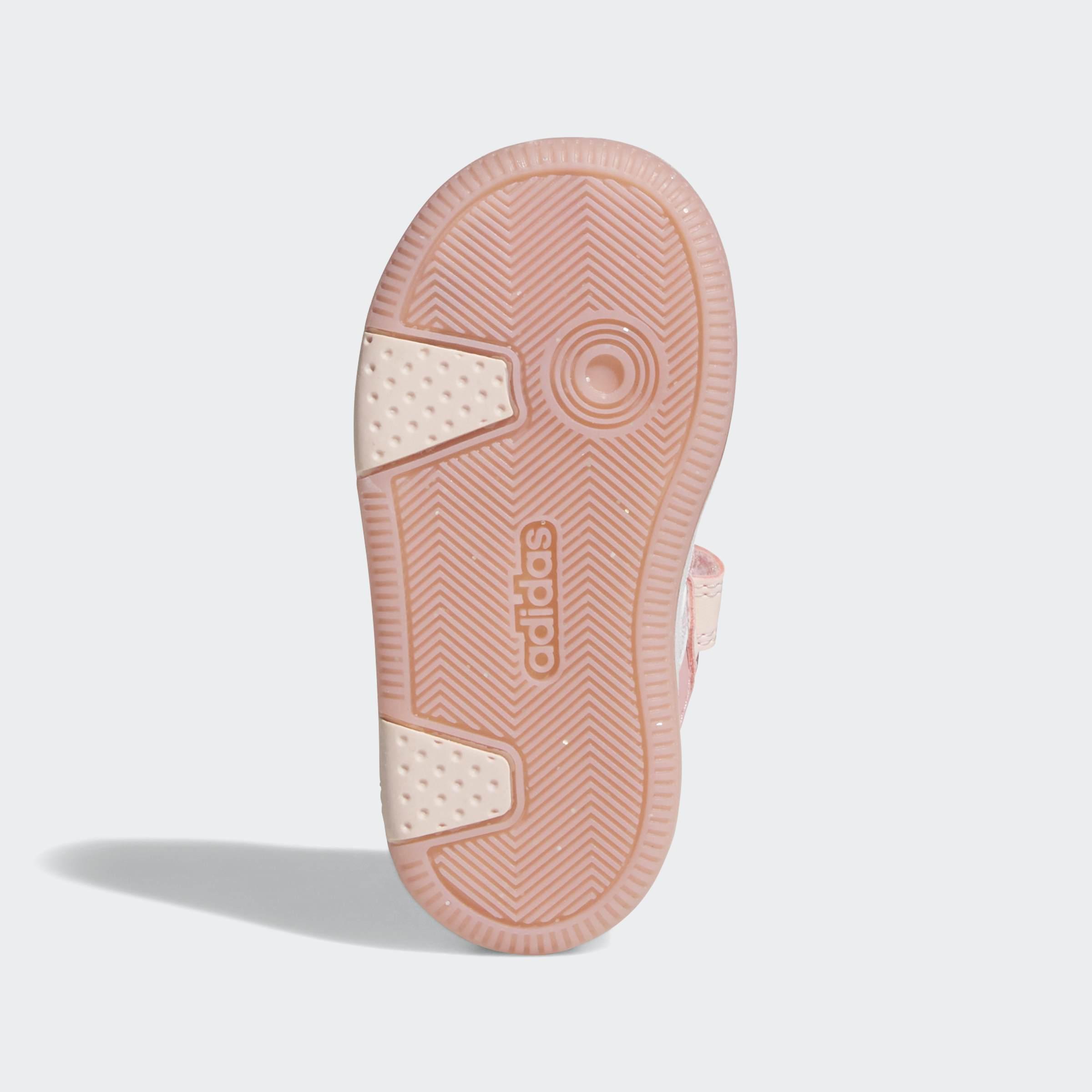 Kids Unisex Adidas Disney Princess Hoops Classic Shoes, Pink, A701_ONE, large image number 7