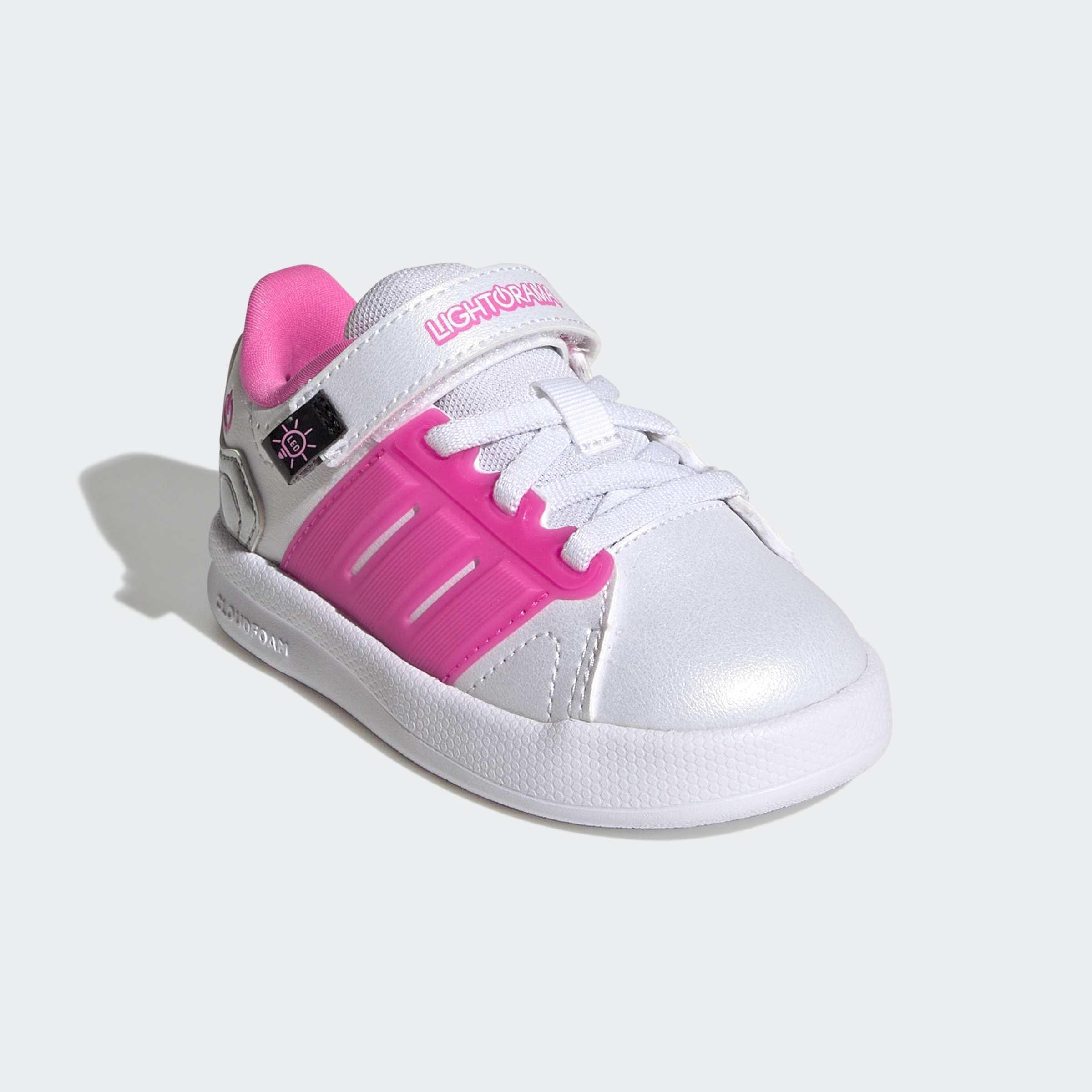 Kids Unisex Lightorama Court Shoes Infants, White, A701_ONE, large image number 2