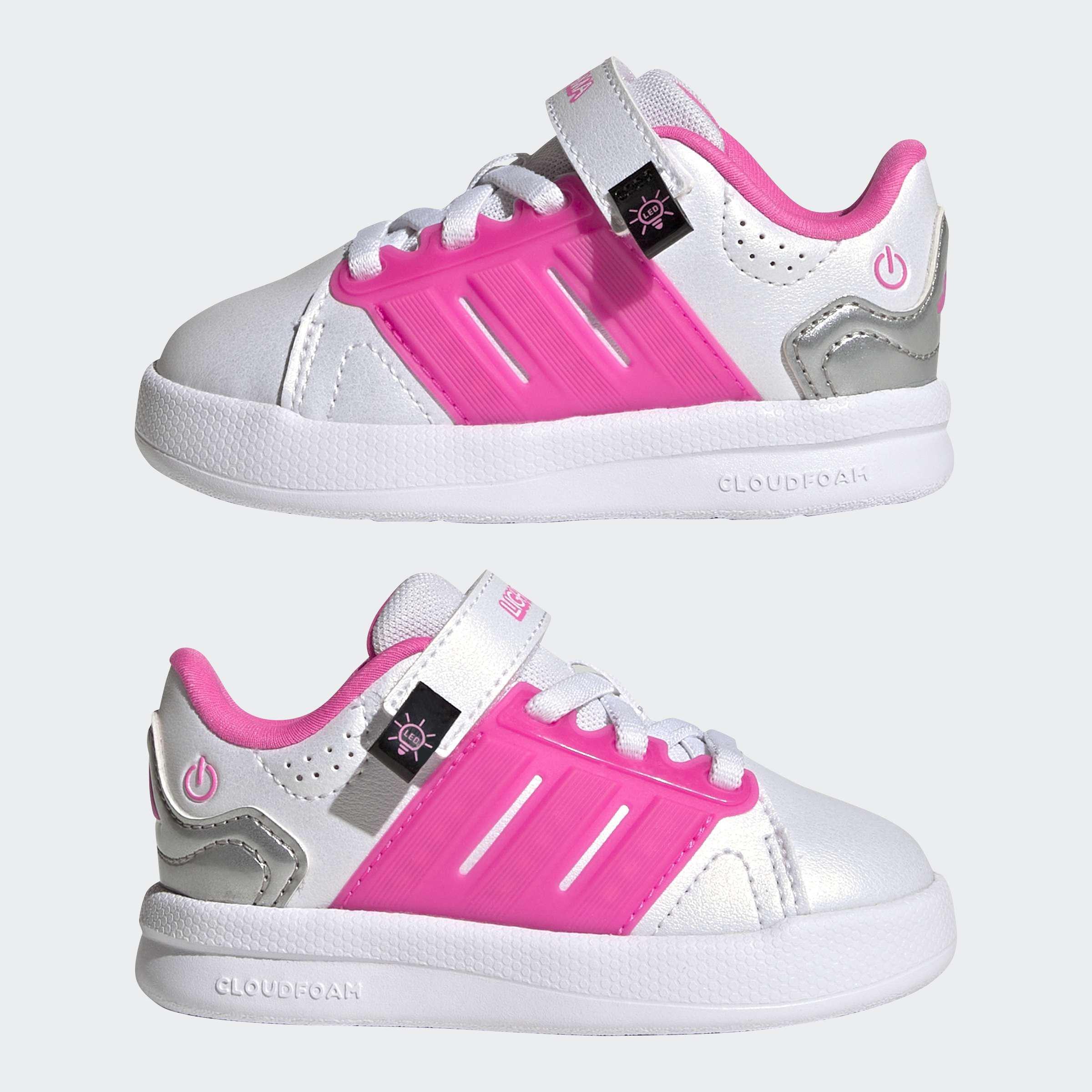 Kids Unisex Lightorama Court Shoes Infants, White, A701_ONE, large image number 7