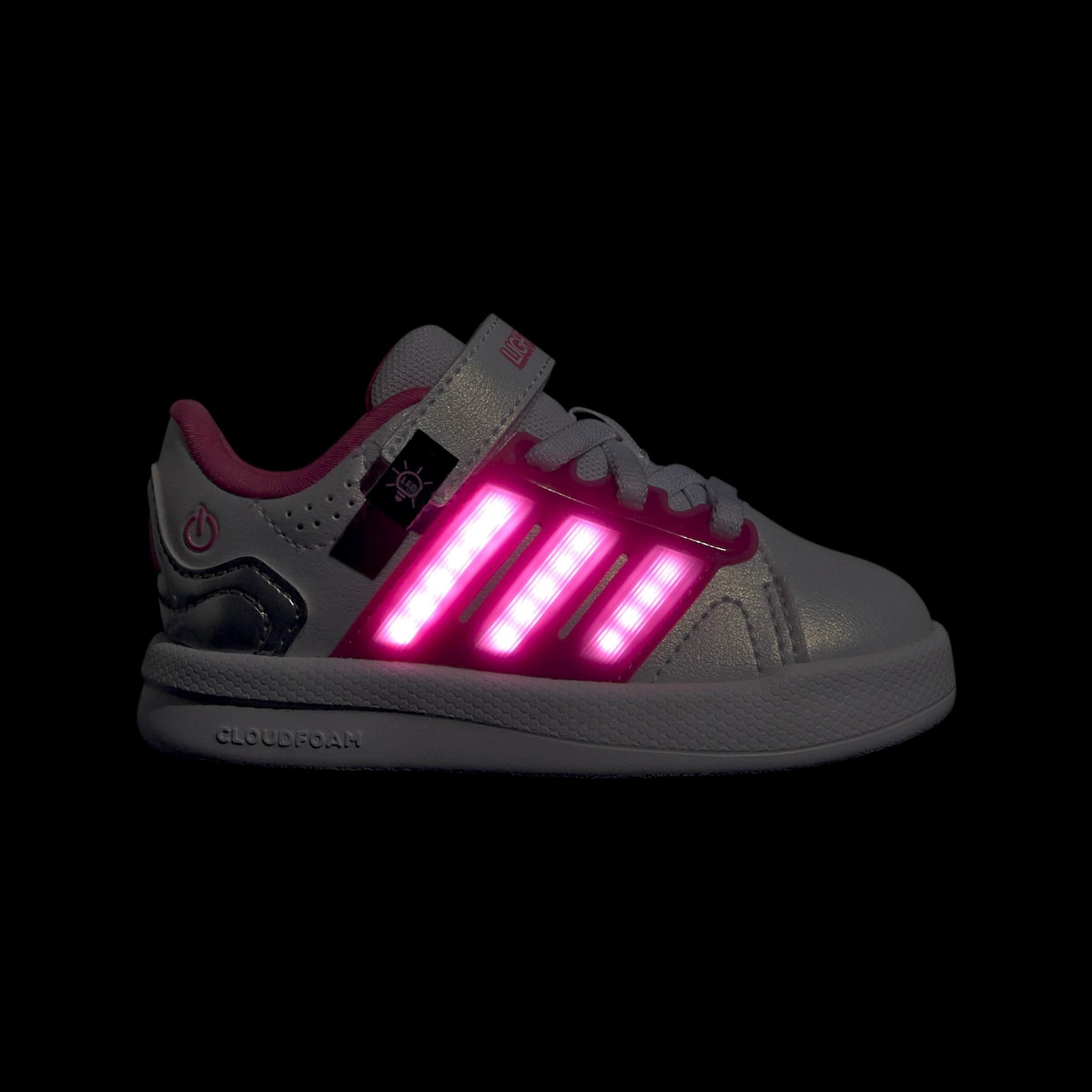 Kids Unisex Lightorama Court Shoes Infants, White, A701_ONE, large image number 9
