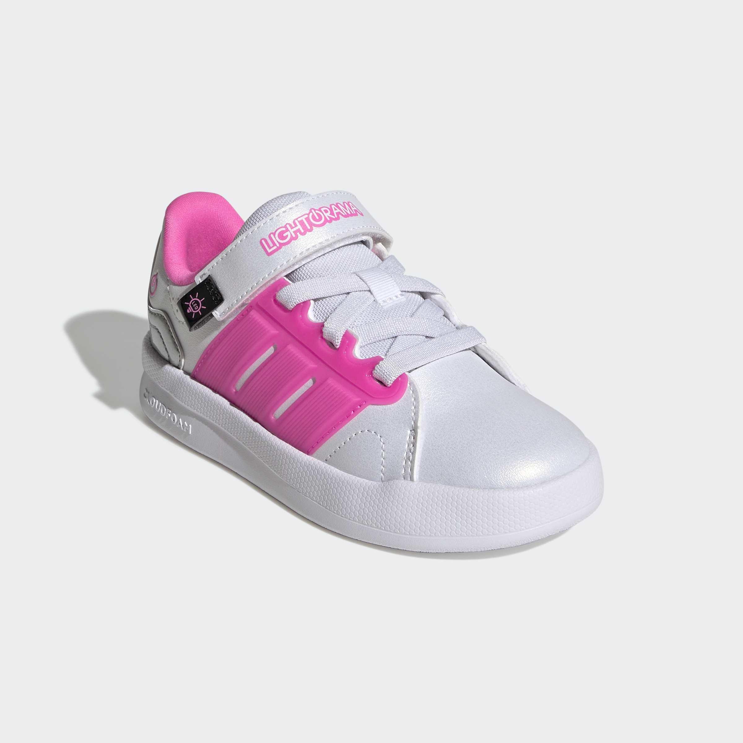 Kids Unisex Lightorama Court Shoes, White, A701_ONE, large image number 2