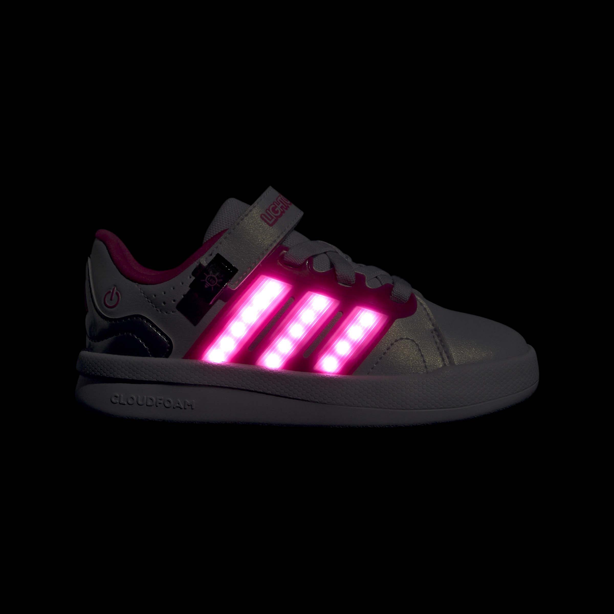 Kids Unisex Lightorama Court Shoes, White, A701_ONE, large image number 9