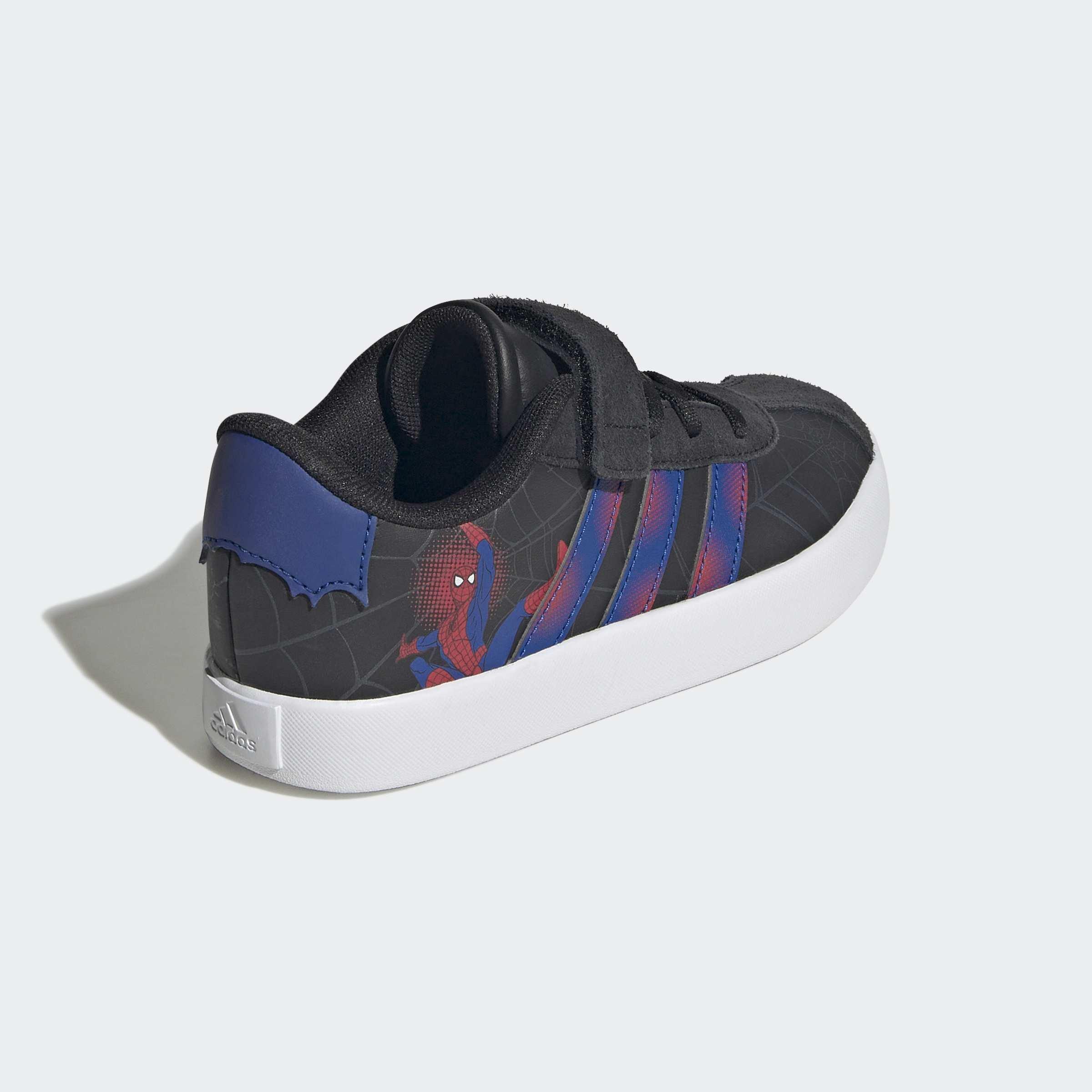 Kids Unisex adidas Marvel Spider-Man VL Court 3.0 Shoes, Black, A701_ONE, large image number 3