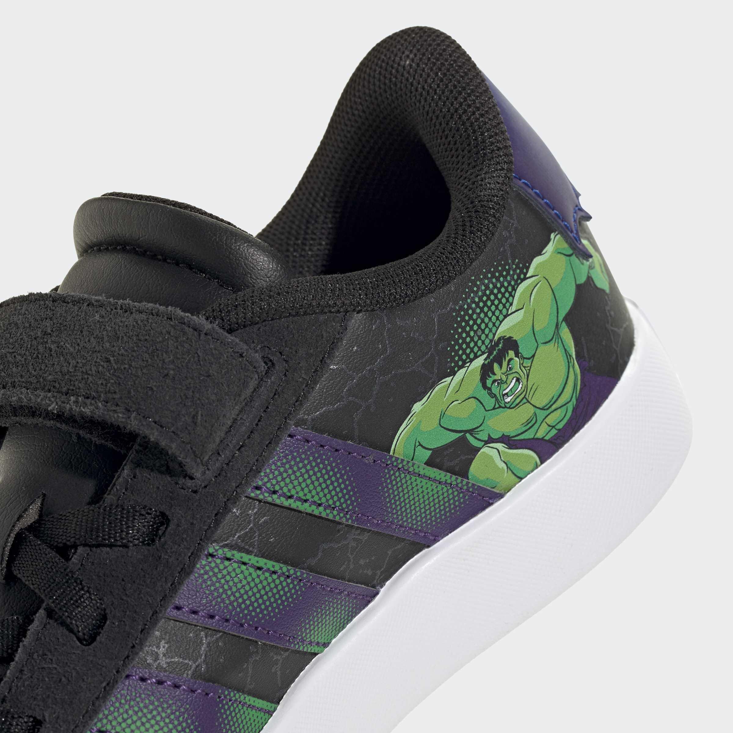 Kids Unisex adidas Marvel Spider-Man VL Court 3.0 Shoes, Black, A701_ONE, large image number 5