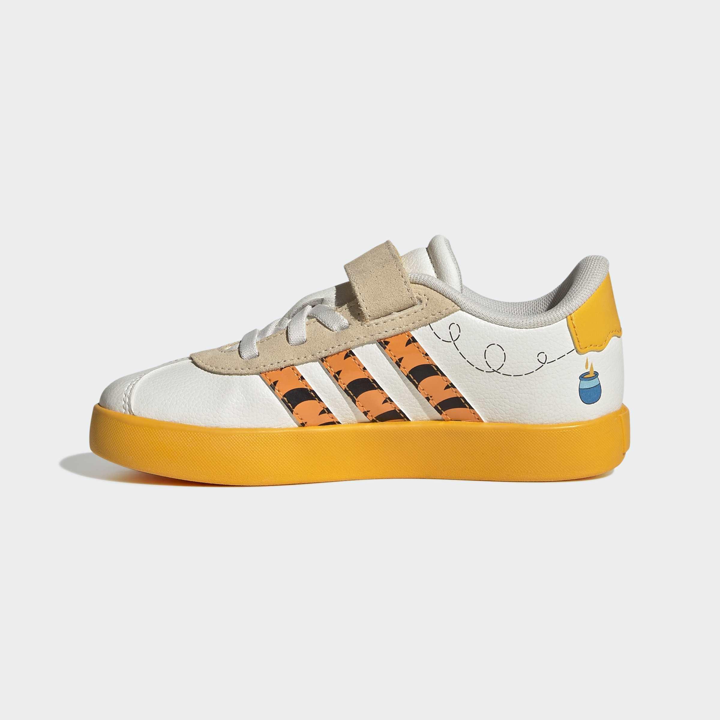 Kids Unisex adidas Disney VL Court 3.0 Shoes, White, A701_ONE, large image number 7