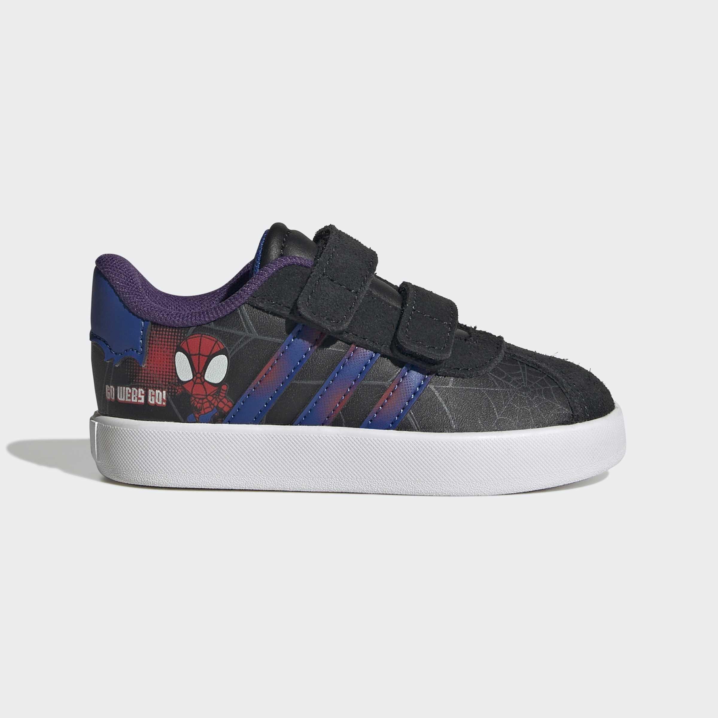 Kids Unisex adidas Marvel Spider-Man VL Court 3.0 Shoes Infants, Black