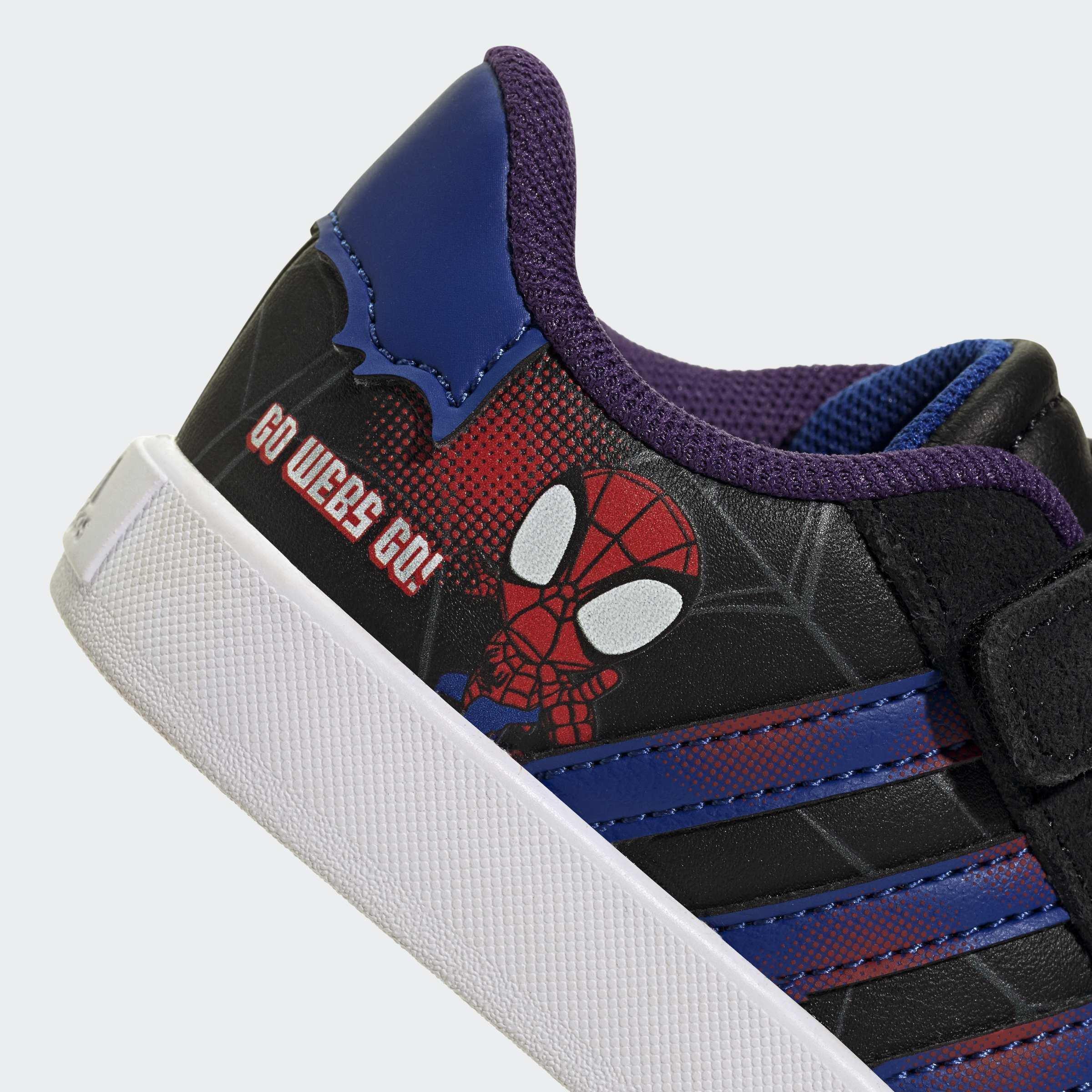 Kids Unisex adidas Marvel Spider-Man VL Court 3.0 Shoes Infants, Black, A701_ONE, large image number 5