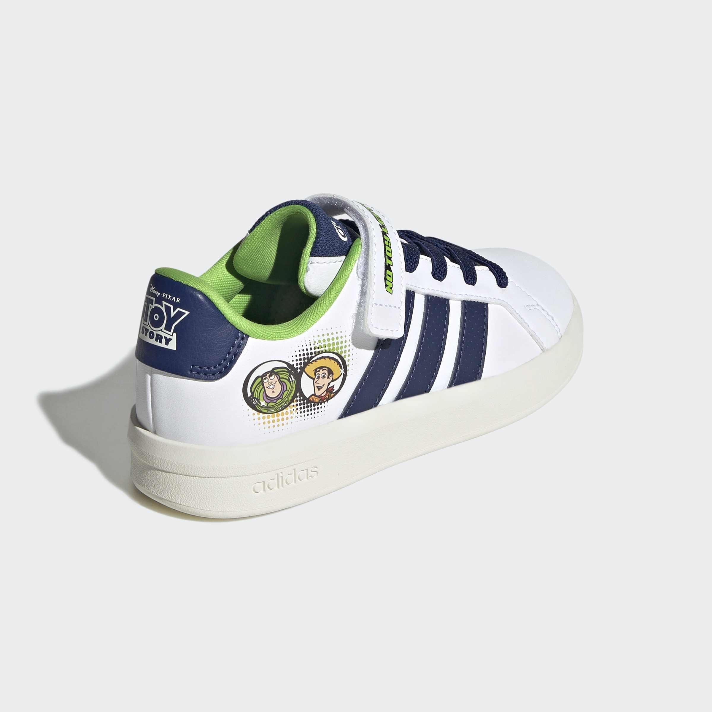 Kids Unisex adidas Pixar Toy Story Grand Court Shoes, White, A701_ONE, large image number 3
