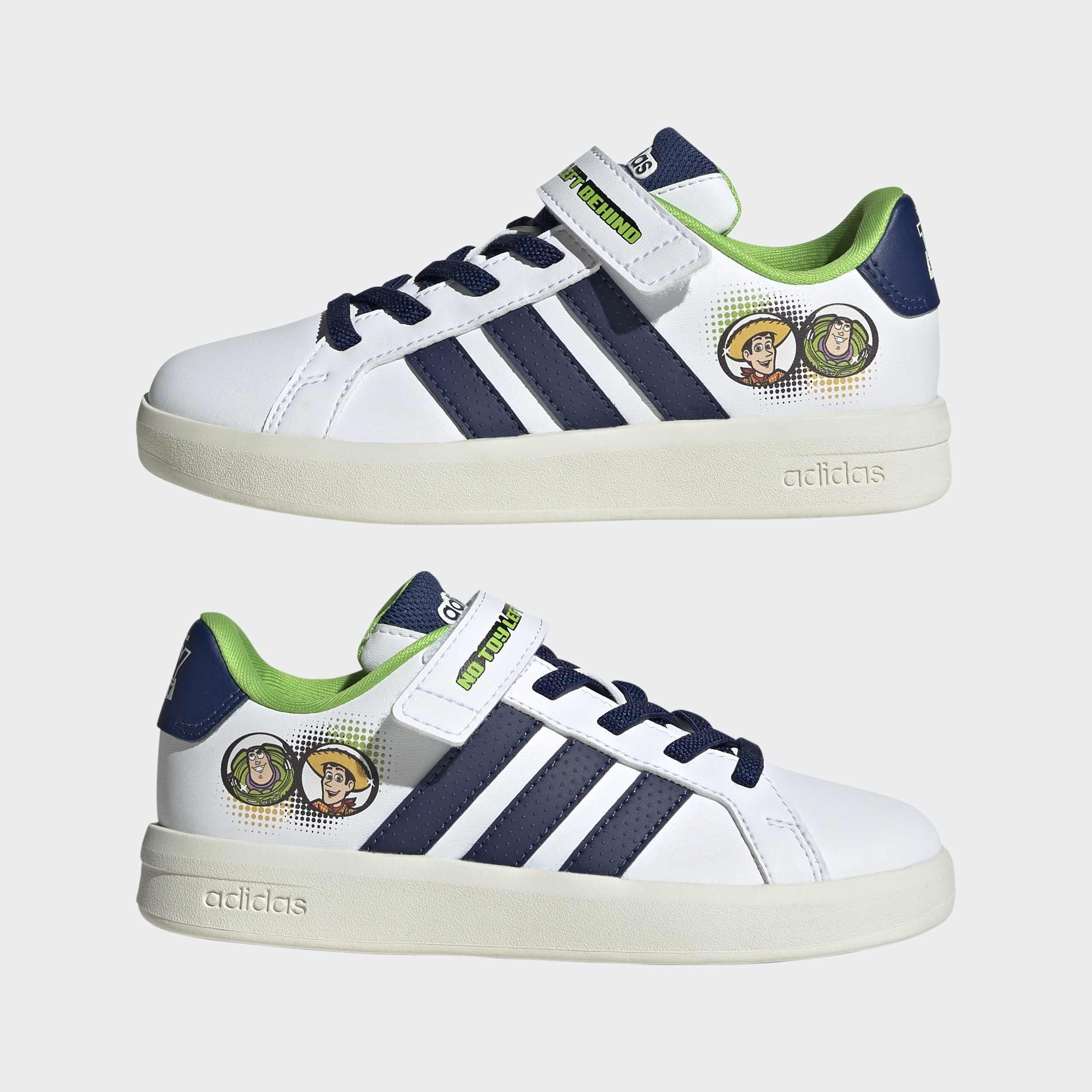 Kids Unisex adidas Pixar Toy Story Grand Court Shoes, White, A701_ONE, large image number 6