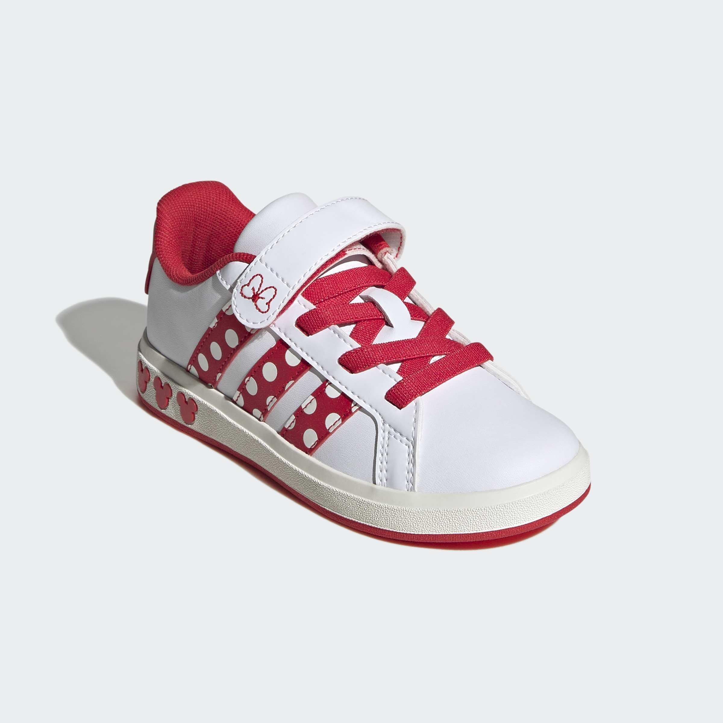 Kids Unisex adidas Disney Minnie Mouse Grand Court Shoes, White, A701_ONE, large image number 2