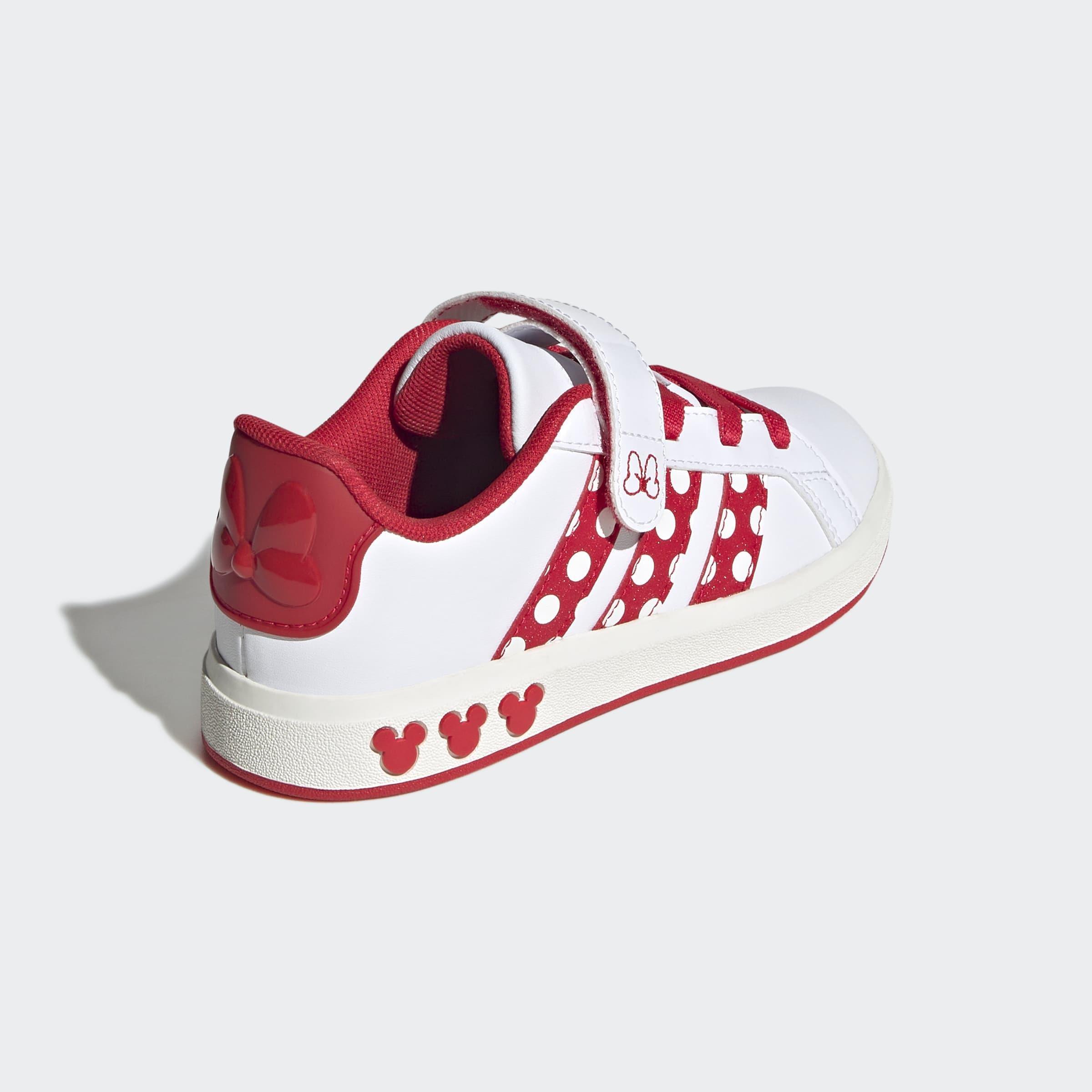 Kids Unisex adidas Disney Minnie Mouse Grand Court Shoes, White, A701_ONE, large image number 3