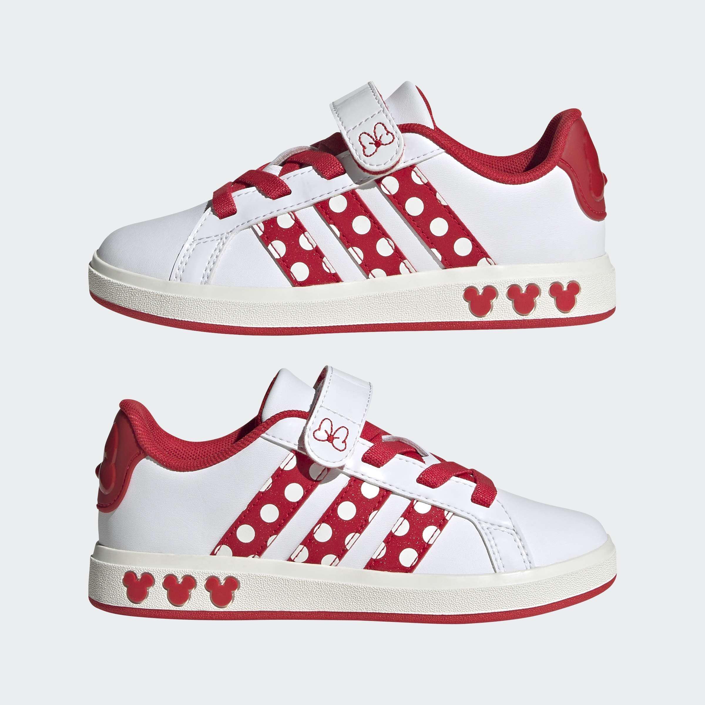 Kids Unisex adidas Disney Minnie Mouse Grand Court Shoes, White, A701_ONE, large image number 7