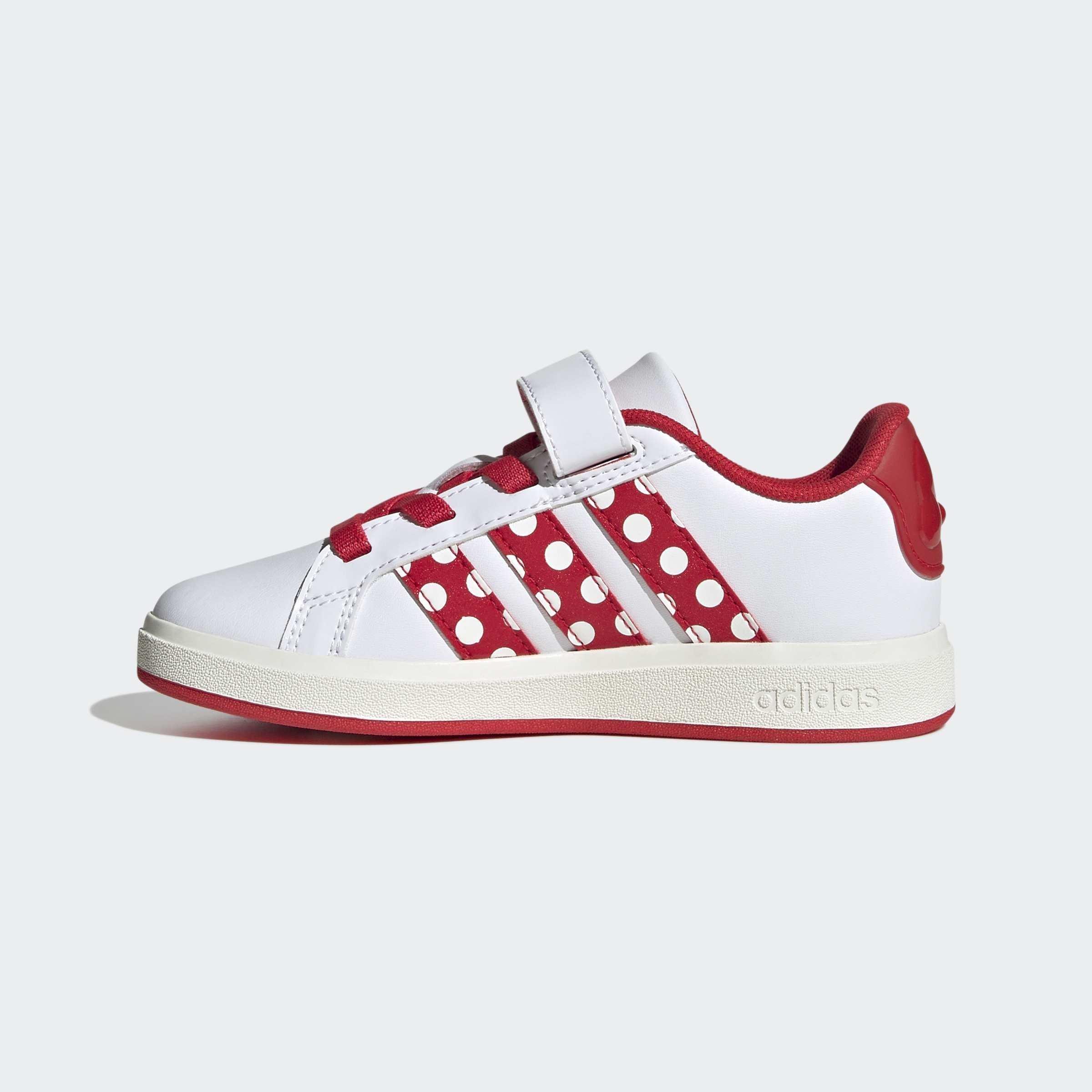 Kids Unisex adidas Disney Minnie Mouse Grand Court Shoes, White, A701_ONE, large image number 8