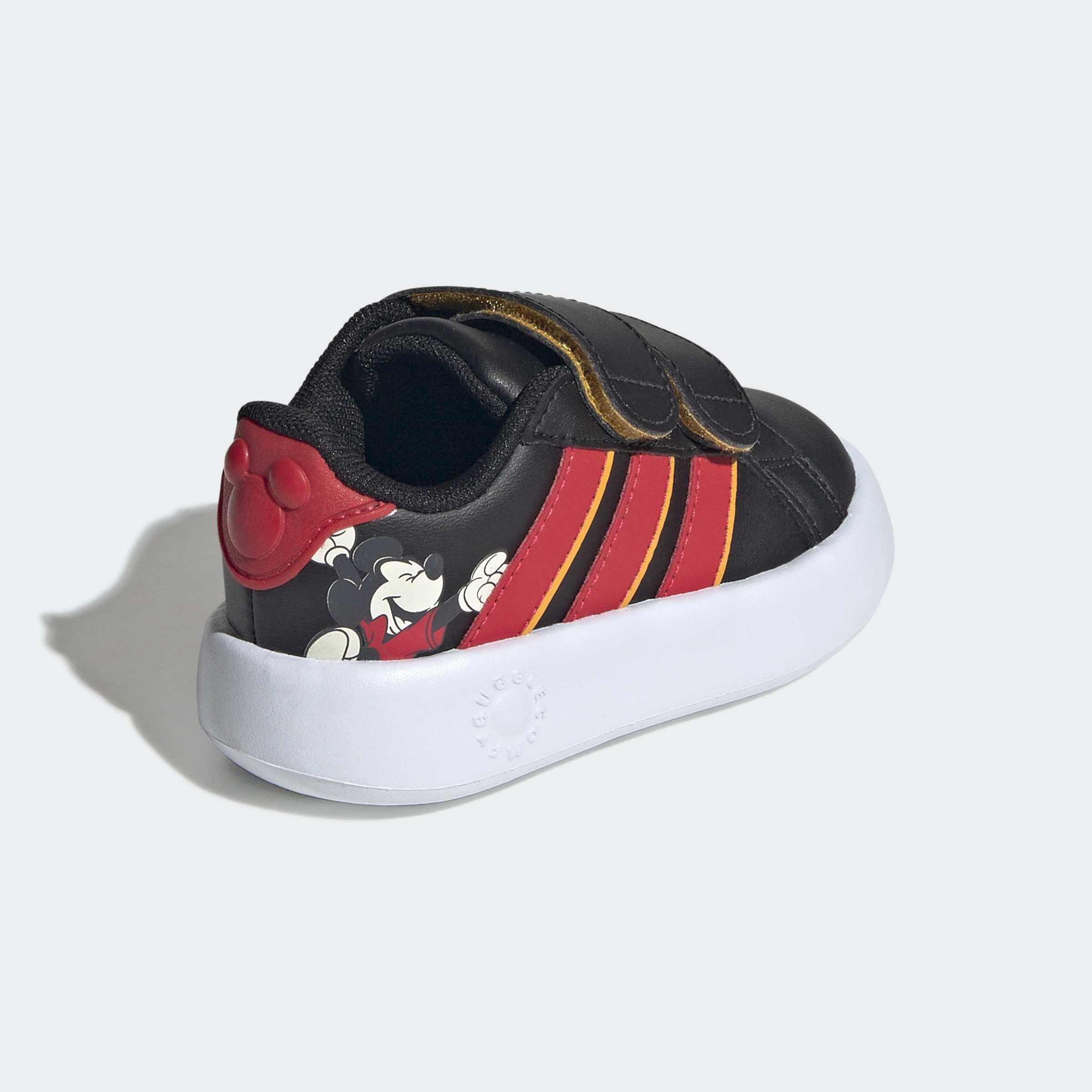 Kids Unisex Adidas Disney Mickey Mouse Grand Court Shoes, Black, A701_ONE, large image number 3