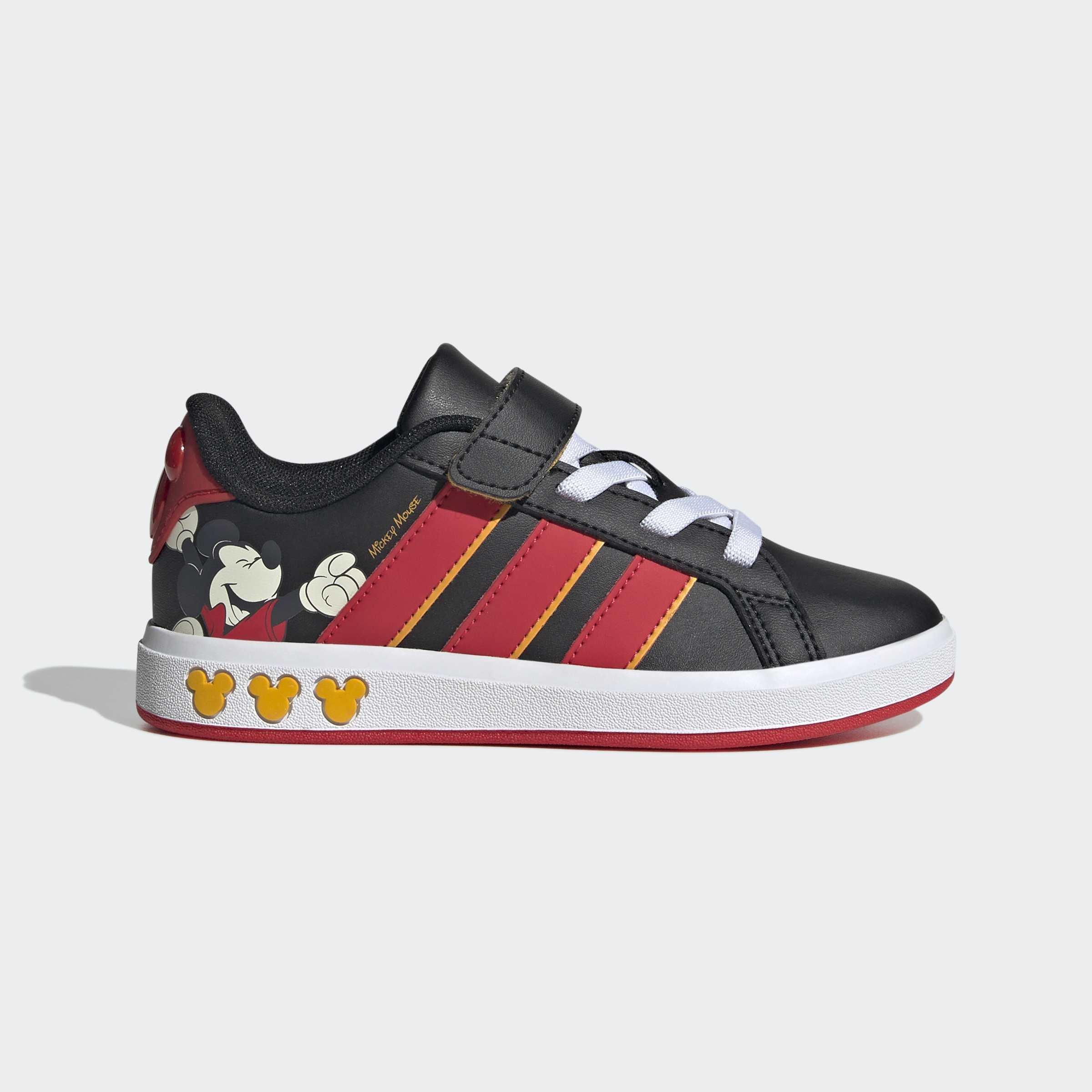 Kids Unisex adidas Disney Mickey Mouse Grand Court Shoes, Black