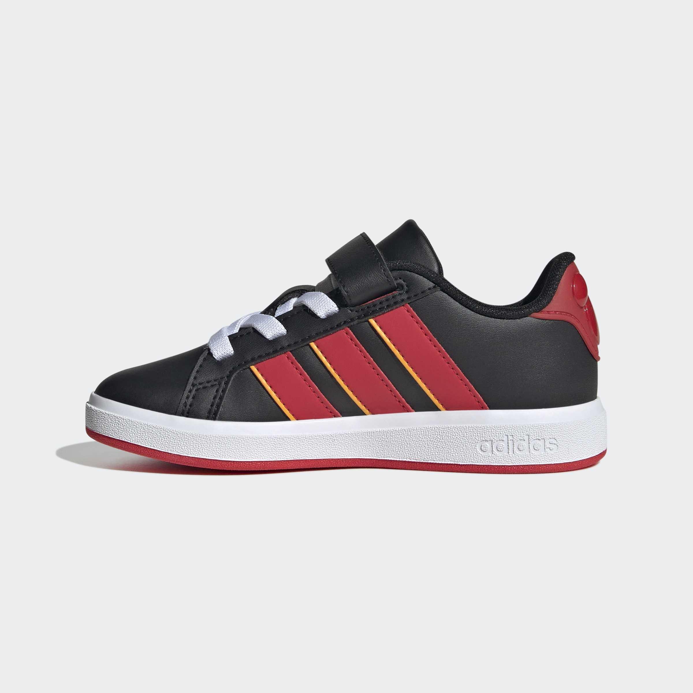 Kids Unisex adidas Disney Mickey Mouse Grand Court Shoes, Black, A701_ONE, large image number 6