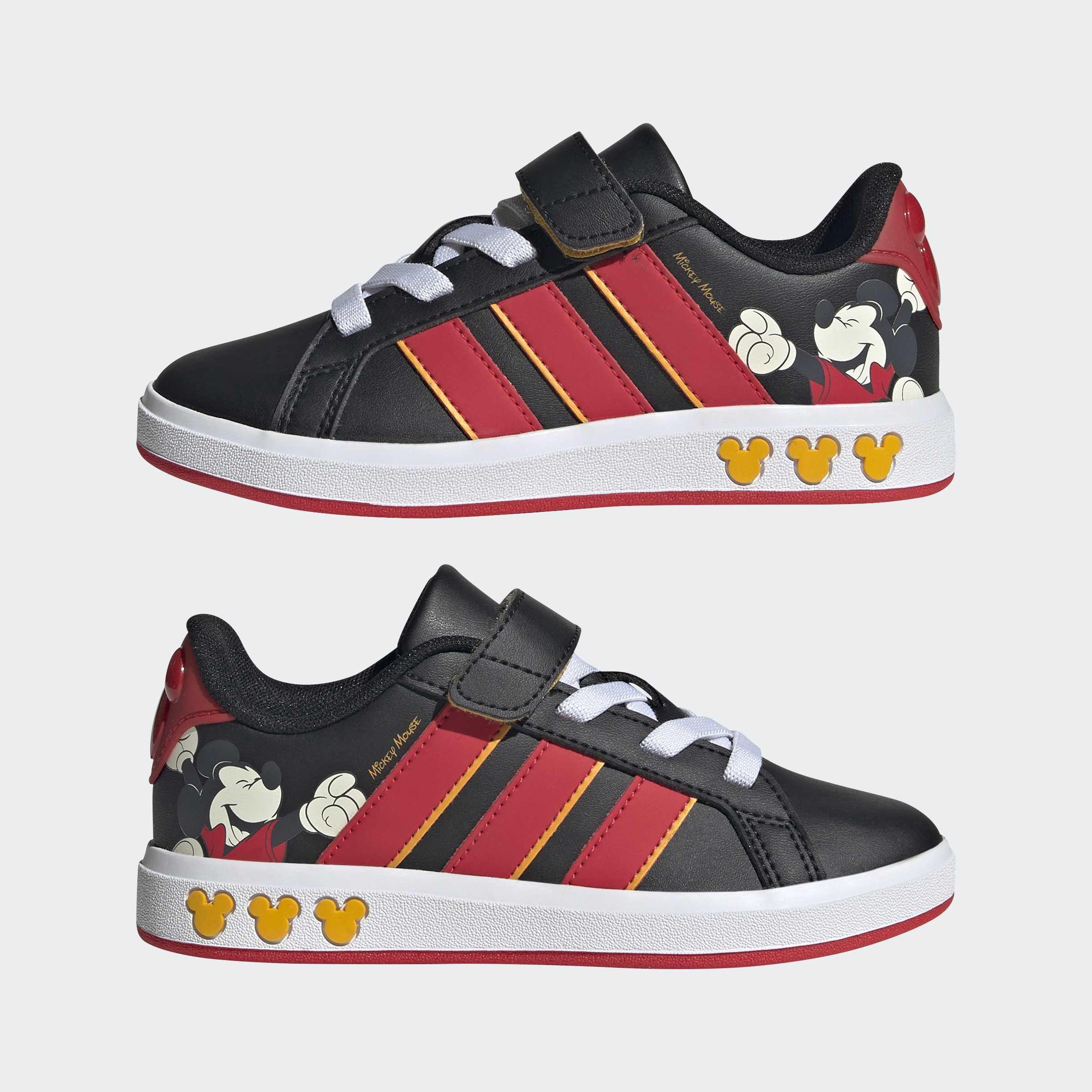 Kids Unisex adidas Disney Mickey Mouse Grand Court Shoes, Black, A701_ONE, large image number 8
