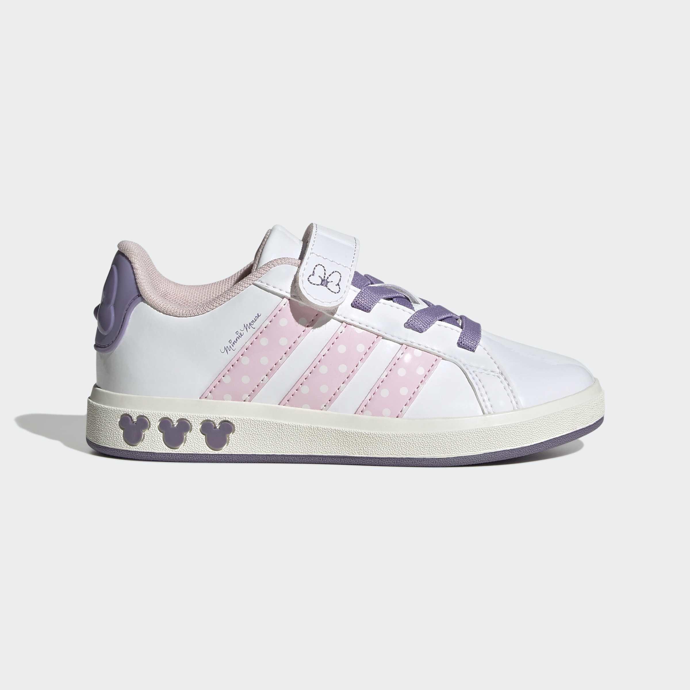 Kids Unisex adidas Disney Minnie Mouse Grand Court Shoes, White