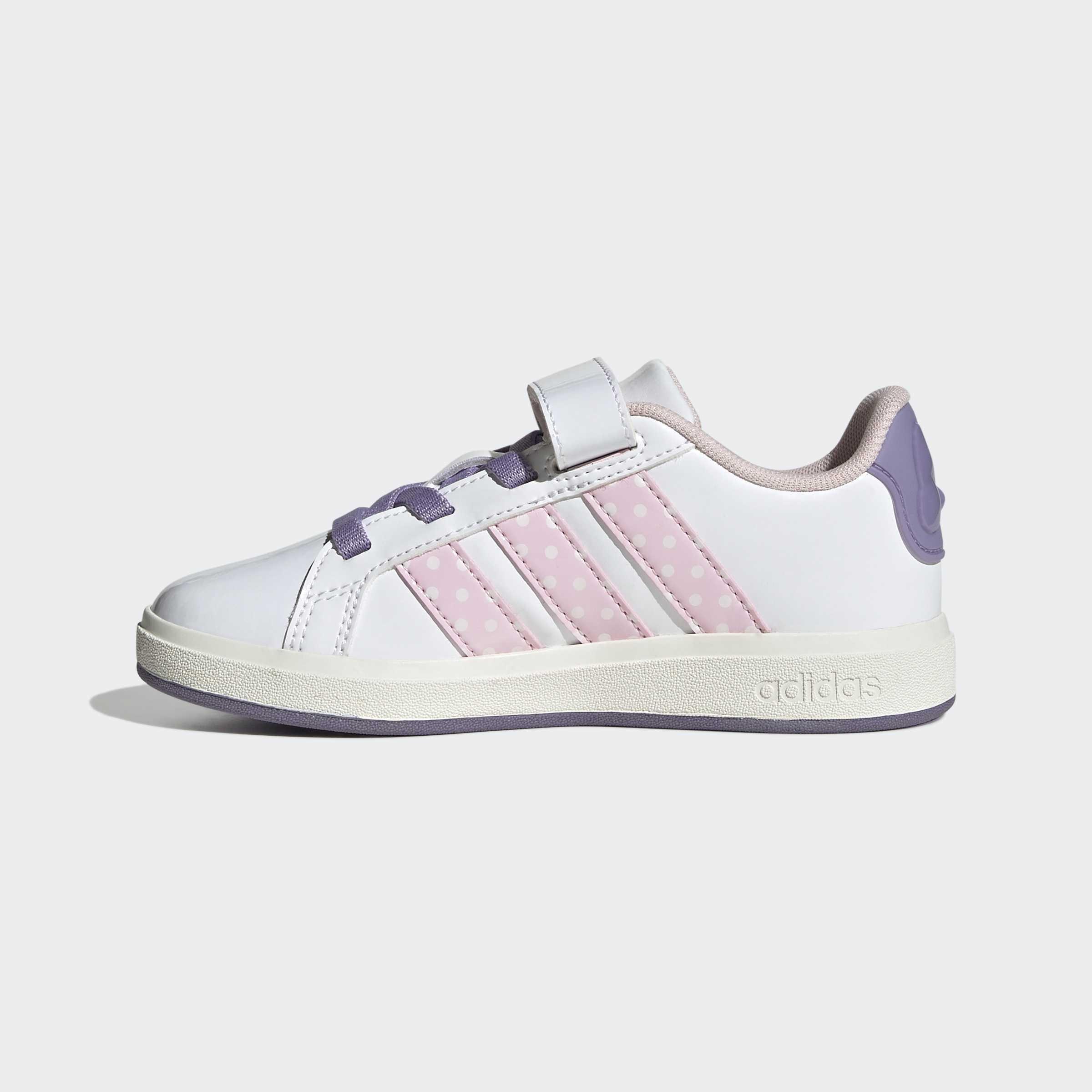 Kids Unisex adidas Disney Minnie Mouse Grand Court Shoes, White, A701_ONE, large image number 6